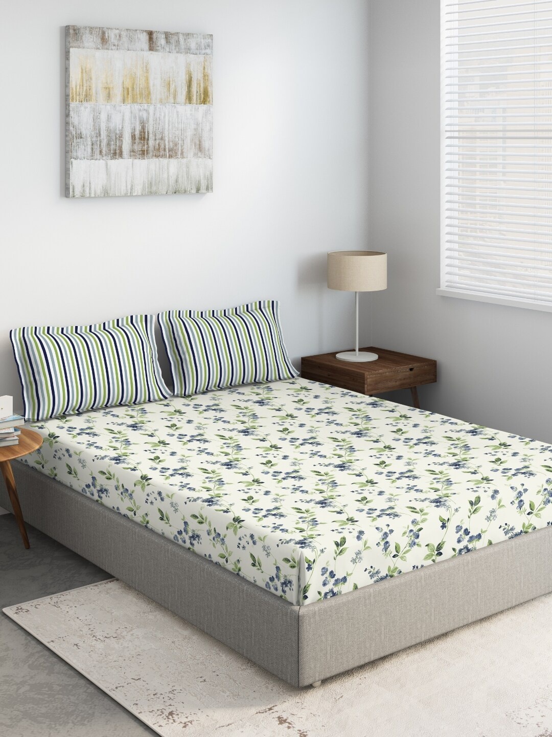 DDecor White & Blue Printed 144 TC Extra Large Double Bed Bedsheet With 2 Pillow Covers
DDecor White & Blue Printed 144 TC Extra Large Double Bed Bedsheet With 2 Pillow Covers
