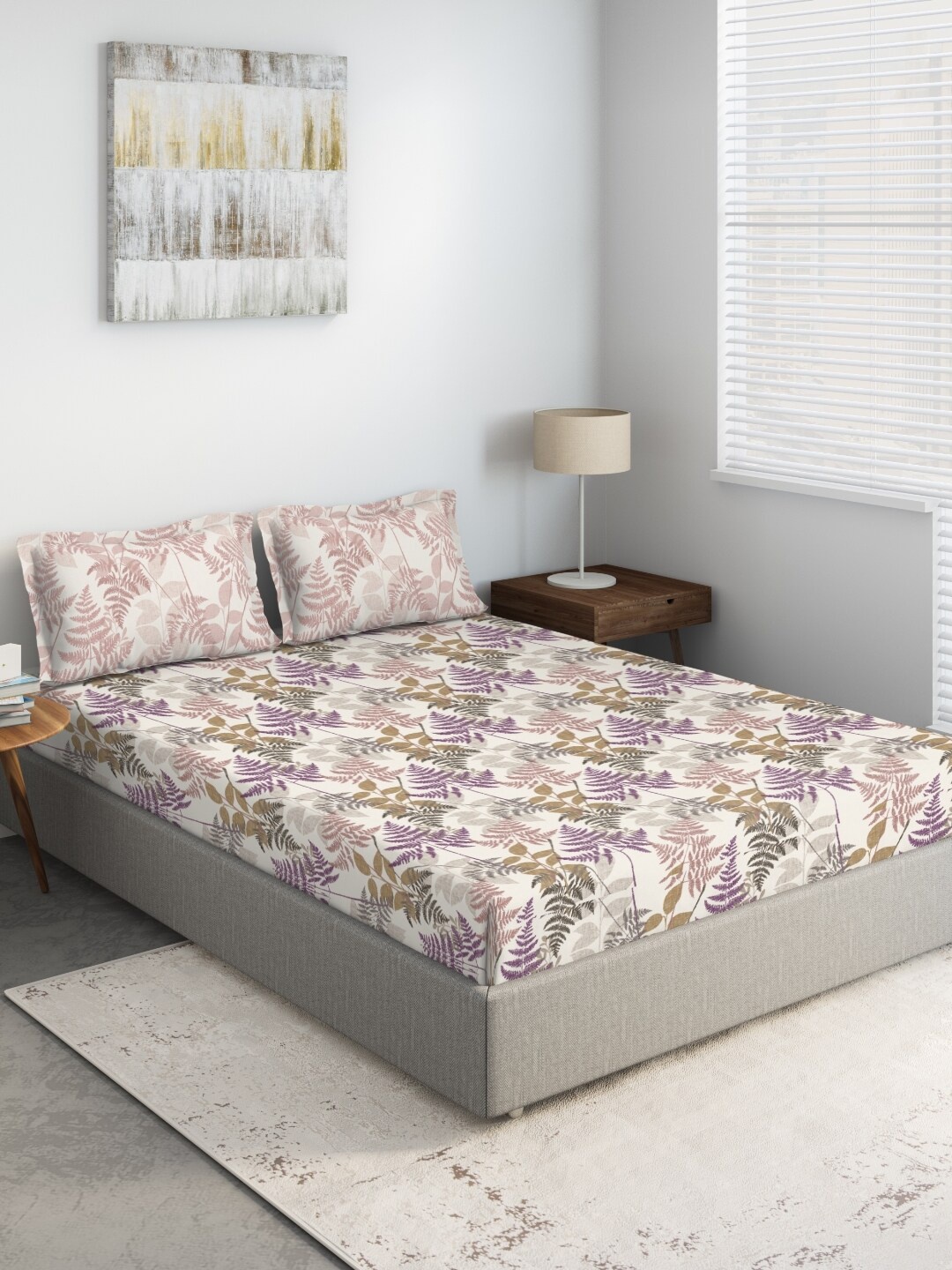 DDecor Purple & Cream-Coloured Floral Printed Cotton King Bedsheet With 2 Pillow Covers
DDecor Purple & Cream-Coloured Floral Printed Cotton King Bedsheet With 2 Pillow Covers