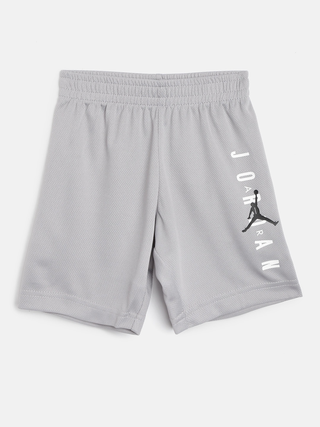 Jordan Boys Grey Vertical Logo Print Sports Shorts