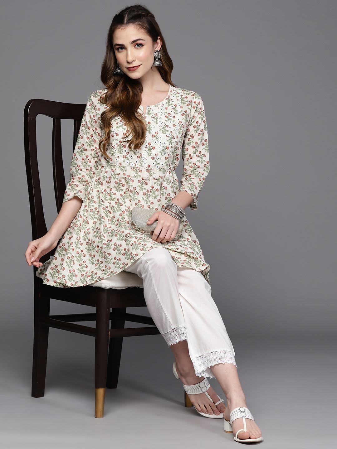 Biba Women Off White & Green Pure Cotton Ethnic Motifs Printed Thread Work Pastels Kurta
Biba Women Off White & Green Pure Cotton Ethnic Motifs Printed Thread Work Pastels Kurta