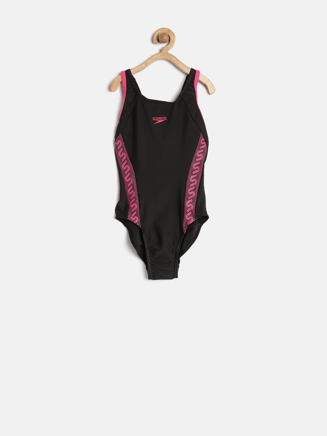 Speedo Girls Black Printed Swimsuit 8087478541