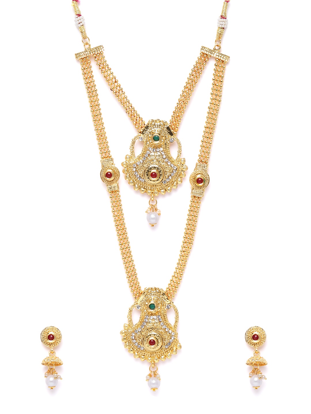 Kord Store Gold-Plated Studded Layered Jewellery Set