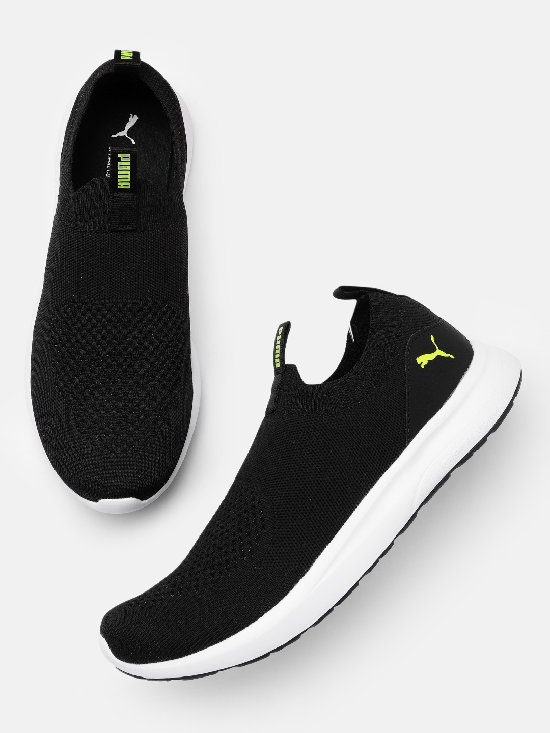 Puma Men Black Engineer Mesh 2 Slip-On Sneakers