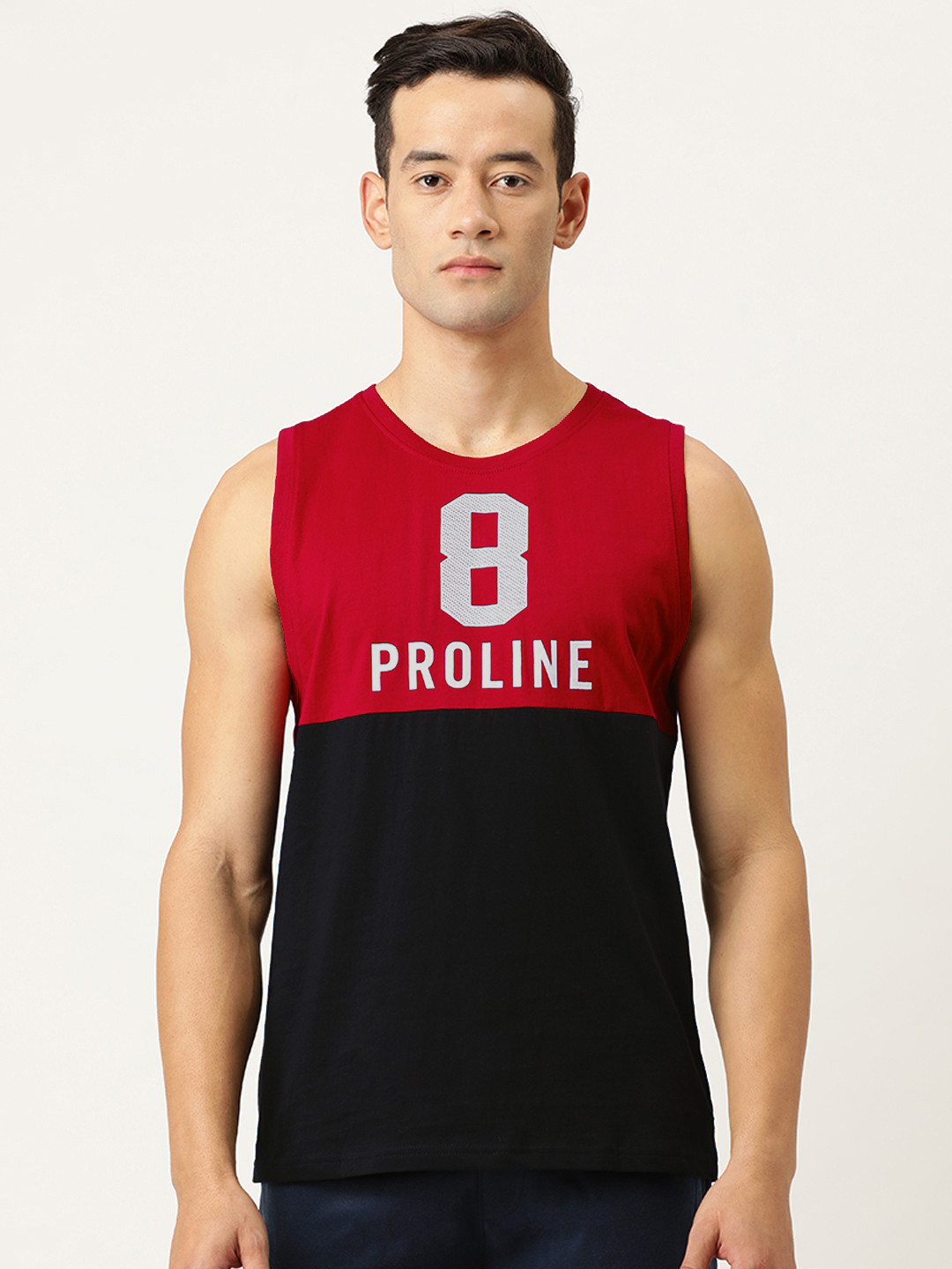 Proline Active Men Red Black Colourblocked Round Neck Pure Cotton T-shirt with Logo Print
Proline Active Men Red Black Colourblocked Round Neck Pure Cotton T-shirt with Logo Print