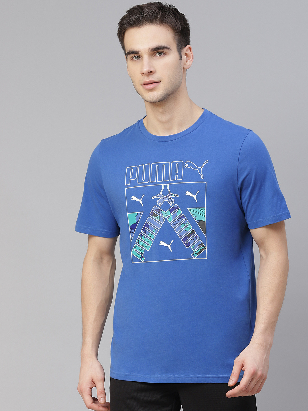 Puma Men Blue White Classics Graphics Infill Pure Cotton T-shirt
Puma Men Blue White Classics Graphics Infill Pure Cotton T-shirt