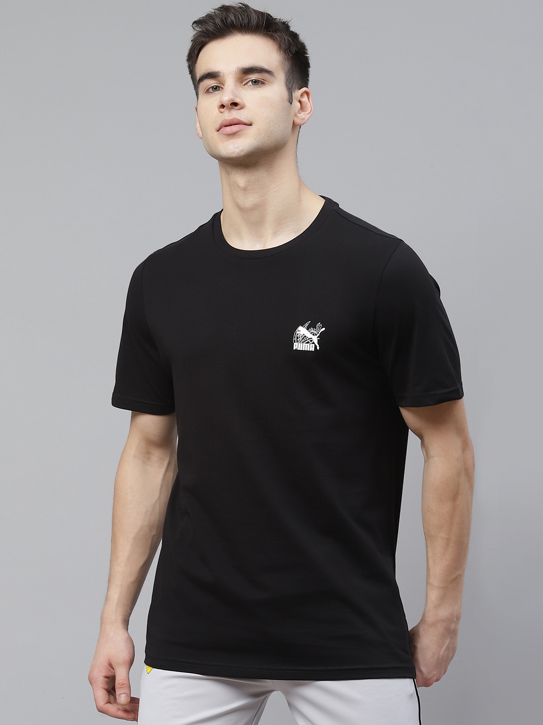 Puma Men Black White Classics Graphics Infill Cotton Printed Back Neck Pure Cotton T-shirt
Puma Men Black White Classics Graphics Infill Cotton Printed Back Neck Pure Cotton T-shirt