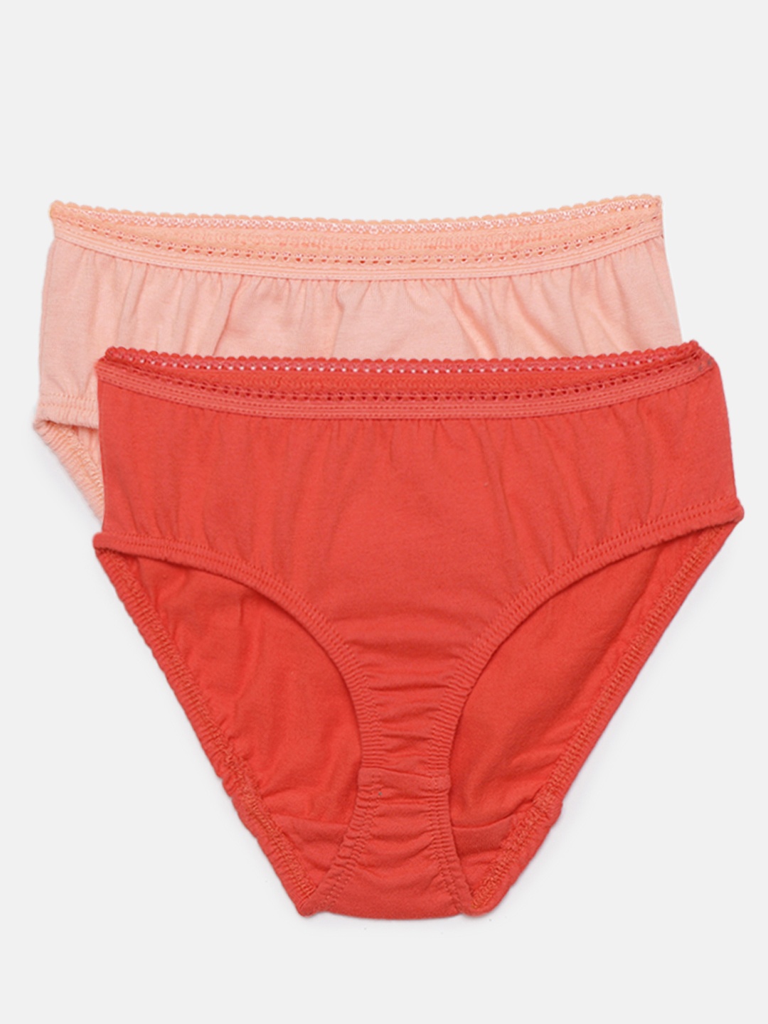 METRO KIDS COMPANY Girls Coral Red & Peach-Coloured Solid Pack of 2 Pure Cotton Briefs
METRO KIDS COMPANY Girls Coral Red & Peach-Coloured Solid Pack of 2 Pure Cotton Briefs