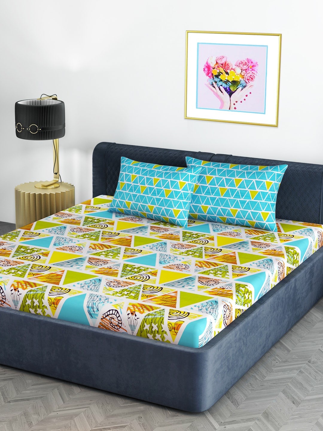 Divine Casa Olive Green & Yellow 120 TC Blend Cotton 1 King Bedsheet with 2 Pillow Covers
Divine Casa Olive Green & Yellow 120 TC Blend Cotton 1 King Bedsheet with 2 Pillow Covers