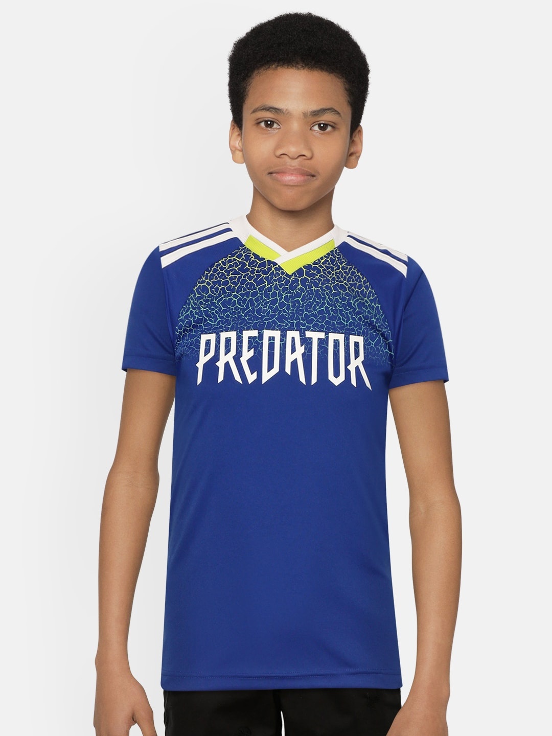 ADIDAS Boys Blue & White Typography Print A.R Predator Football-Inspired Sustainable Jersey
ADIDAS Boys Blue & White Typography Print A.R Predator Football-Inspired Sustainable Jersey