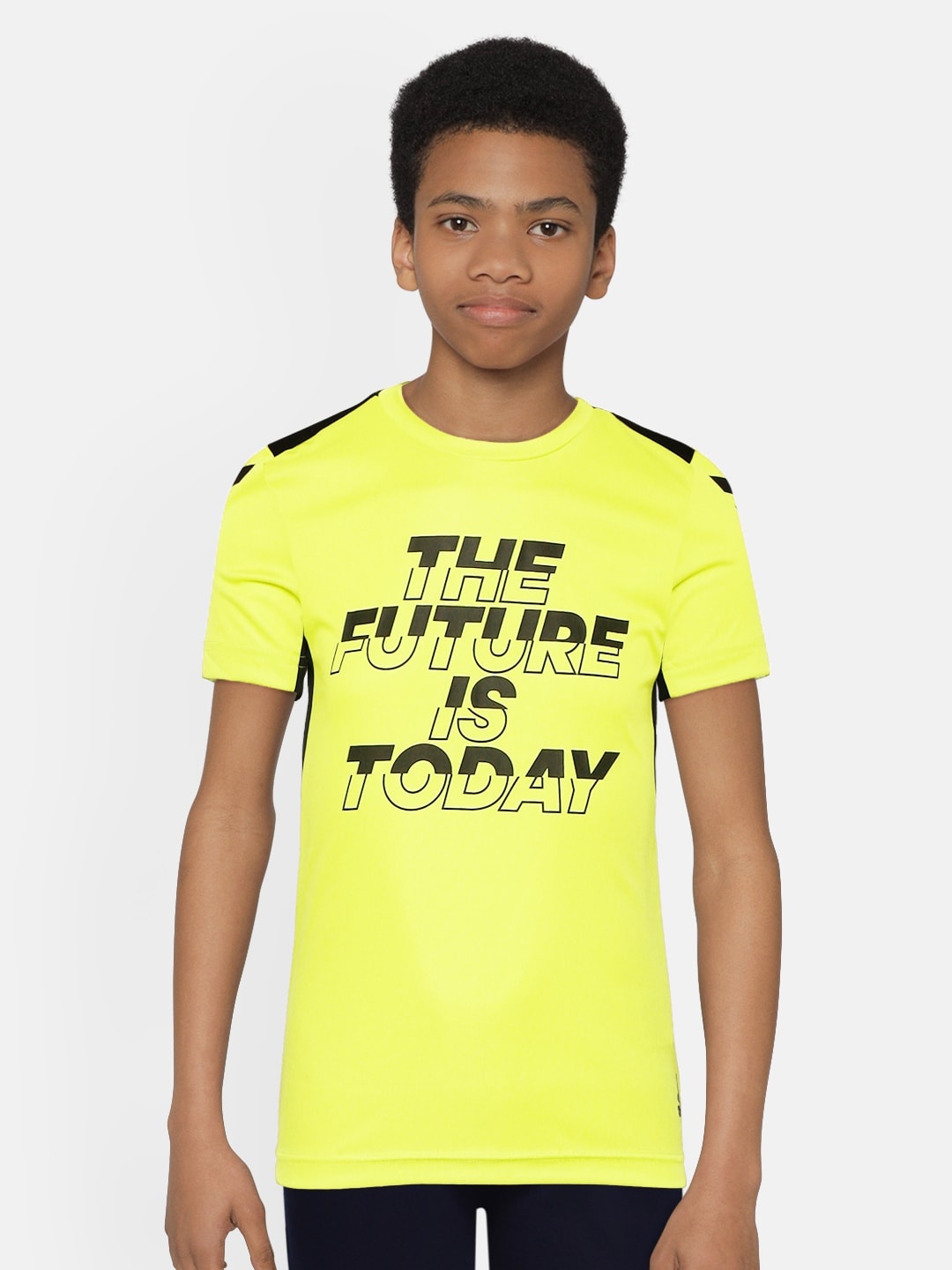 ADIDAS Boys Fluorescent Green & Black Typography Print XFG AeroReady Training Sustainable T-shirt
ADIDAS Boys Fluorescent Green & Black Typography Print XFG AeroReady Training Sustainable T-shirt
