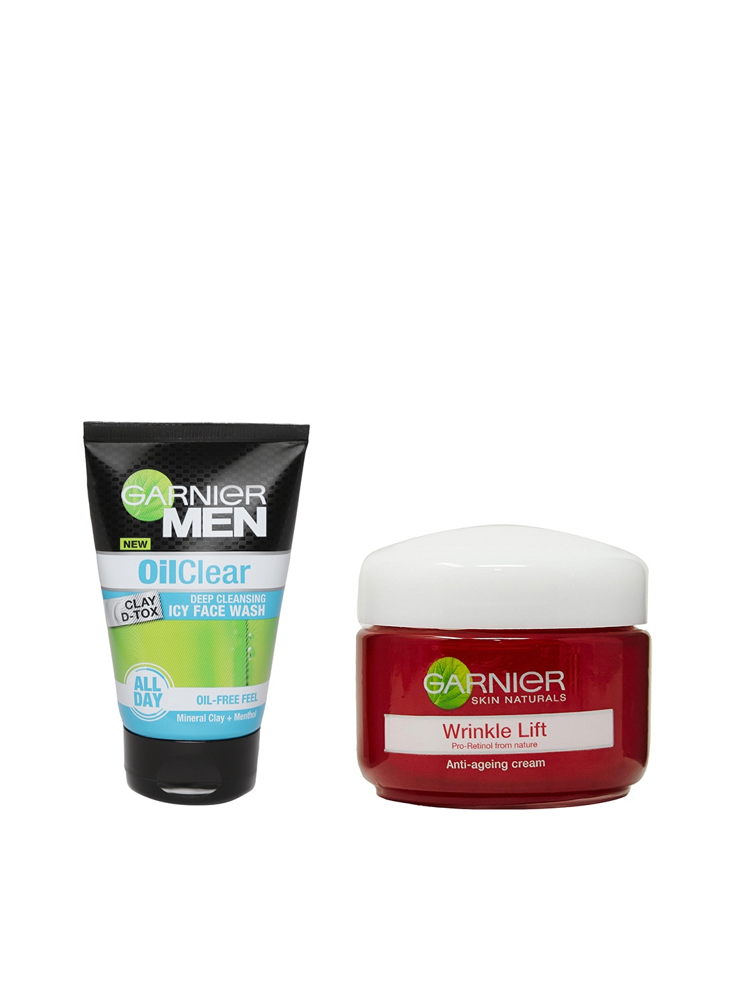 Garnier Set of Wrinkle Lift Anti-Ageing Cream & Men Oil Clear Clay D-Tox Icy Face Wash, Red
Garnier Set of Wrinkle Lift Anti-Ageing Cream & Men Oil Clear Clay D-Tox Icy Face Wash, Red