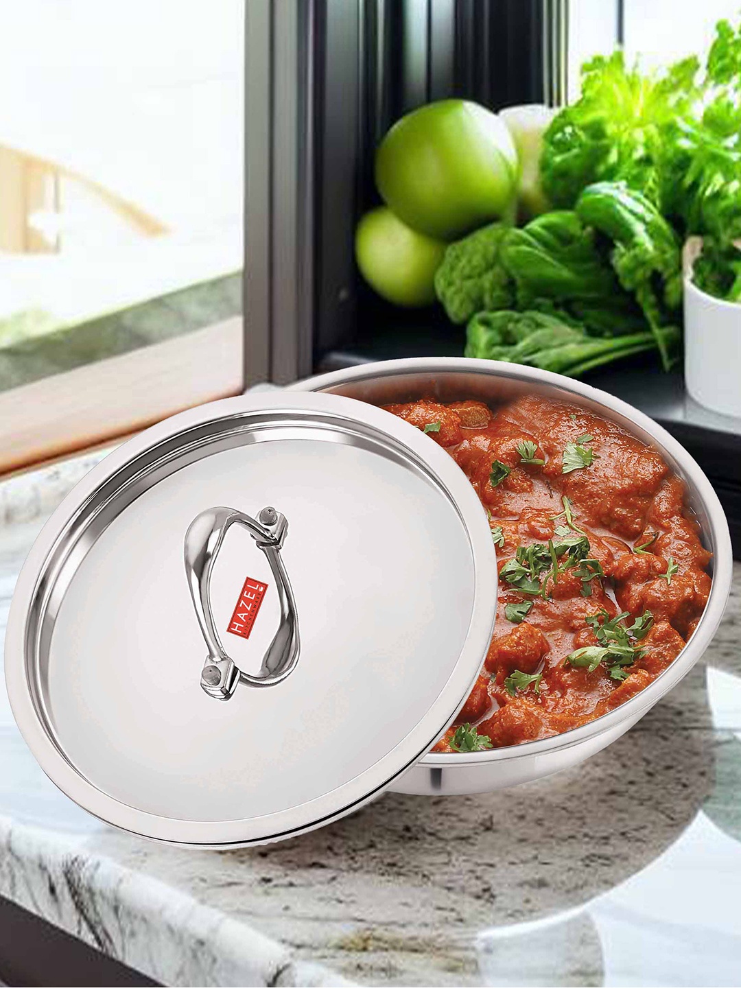 HAZE Silver-Toned Triply Stainless Steel Induction Bottom Tasra With Stainless Steel Lid
HAZE Silver-Toned Triply Stainless Steel Induction Bottom Tasra With Stainless Steel Lid