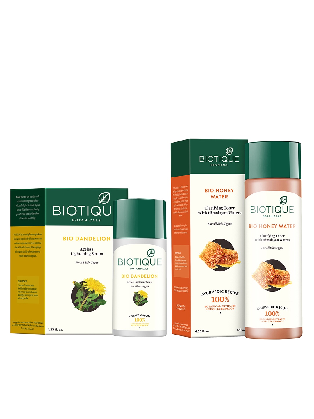 Biotique Unisex Set of Ageless Lightening Serum & Honey Water Clarifying Toner, White
Biotique Unisex Set of Ageless Lightening Serum & Honey Water Clarifying Toner, White