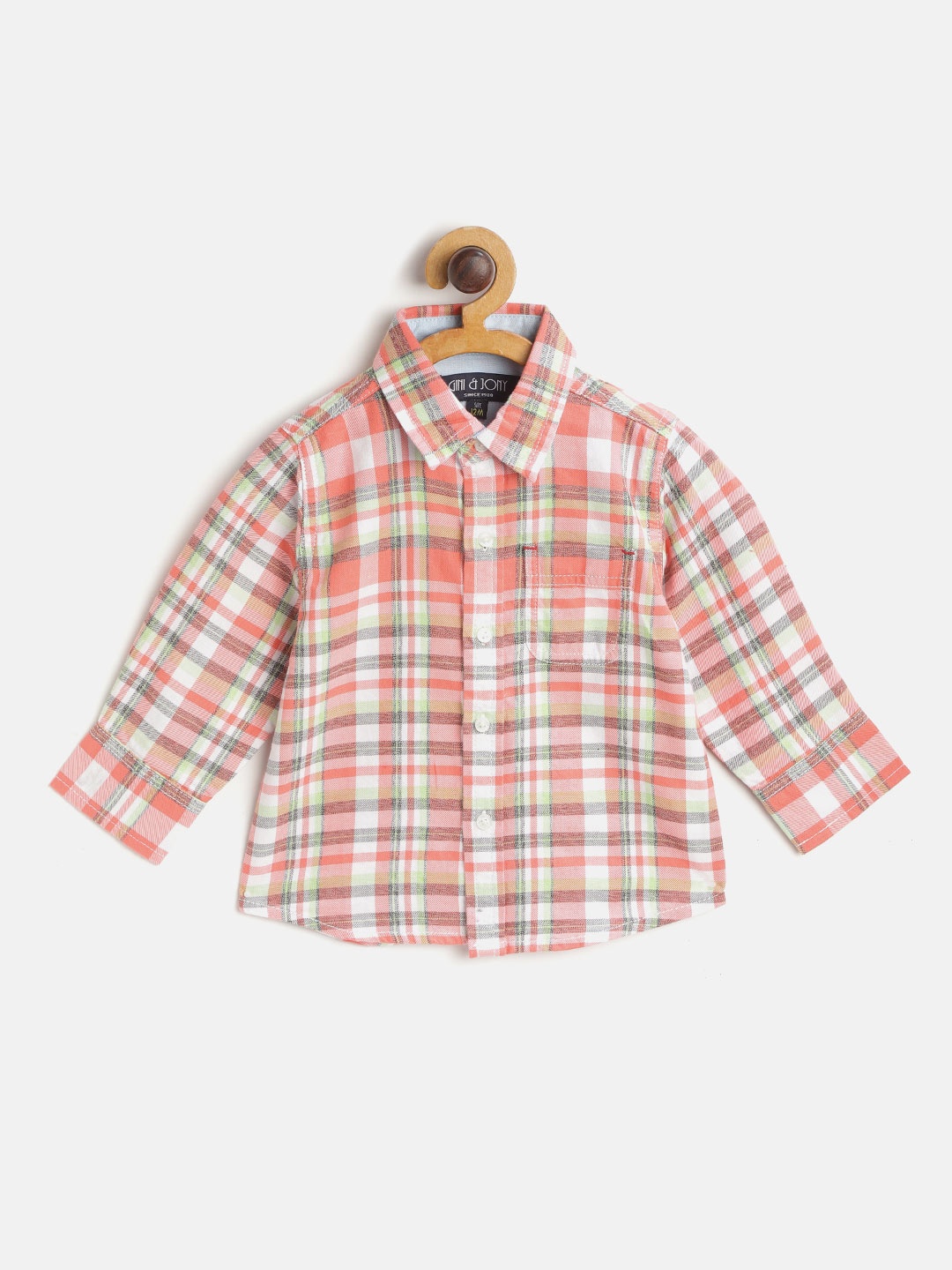 Gini and Jony Infant Boys Coral Pink & White Pure Cotton Regular Fit Checked Casual Shirt
Gini and Jony Infant Boys Coral Pink & White Pure Cotton Regular Fit Checked Casual Shirt