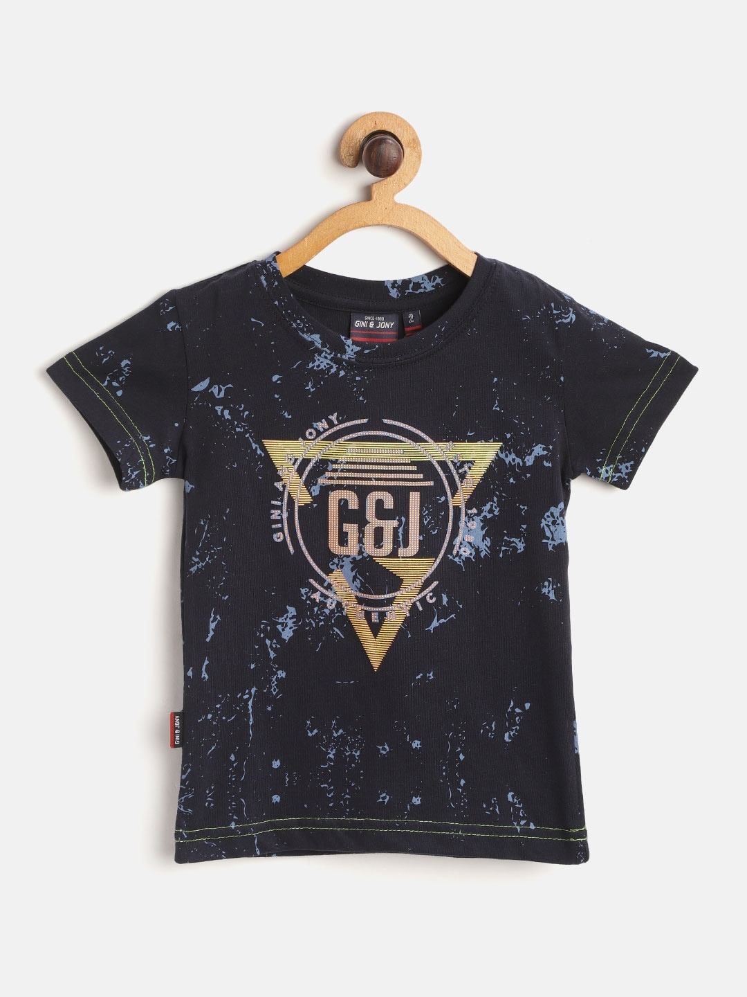 Gini and Jony Infant Boys Navy Blue Yellow Abstract Brand Logo Print Pure Cotton T-shirt
Gini and Jony Infant Boys Navy Blue Yellow Abstract Brand Logo Print Pure Cotton T-shirt