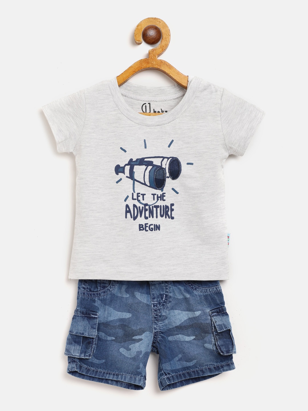 Gini and Jony Boys Grey Melange & Navy Typography Print Pure Cotton T-shirt with Shorts
Gini and Jony Boys Grey Melange & Navy Typography Print Pure Cotton T-shirt with Shorts