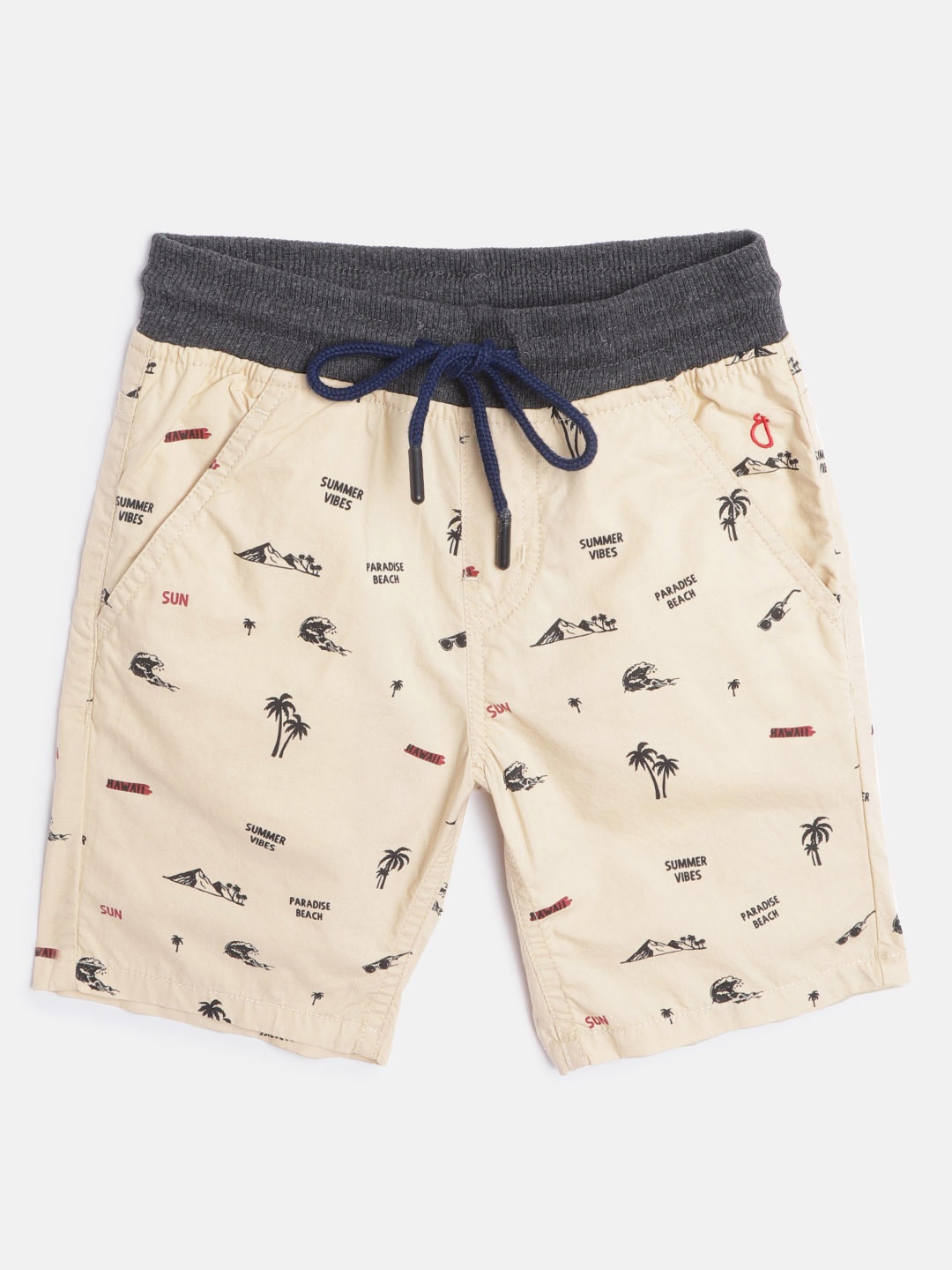 Gini and Jony Boys Beige & Black Classic Fit Tropical Printed Pure Cotton Regular Shorts
Gini and Jony Boys Beige & Black Classic Fit Tropical Printed Pure Cotton Regular Shorts