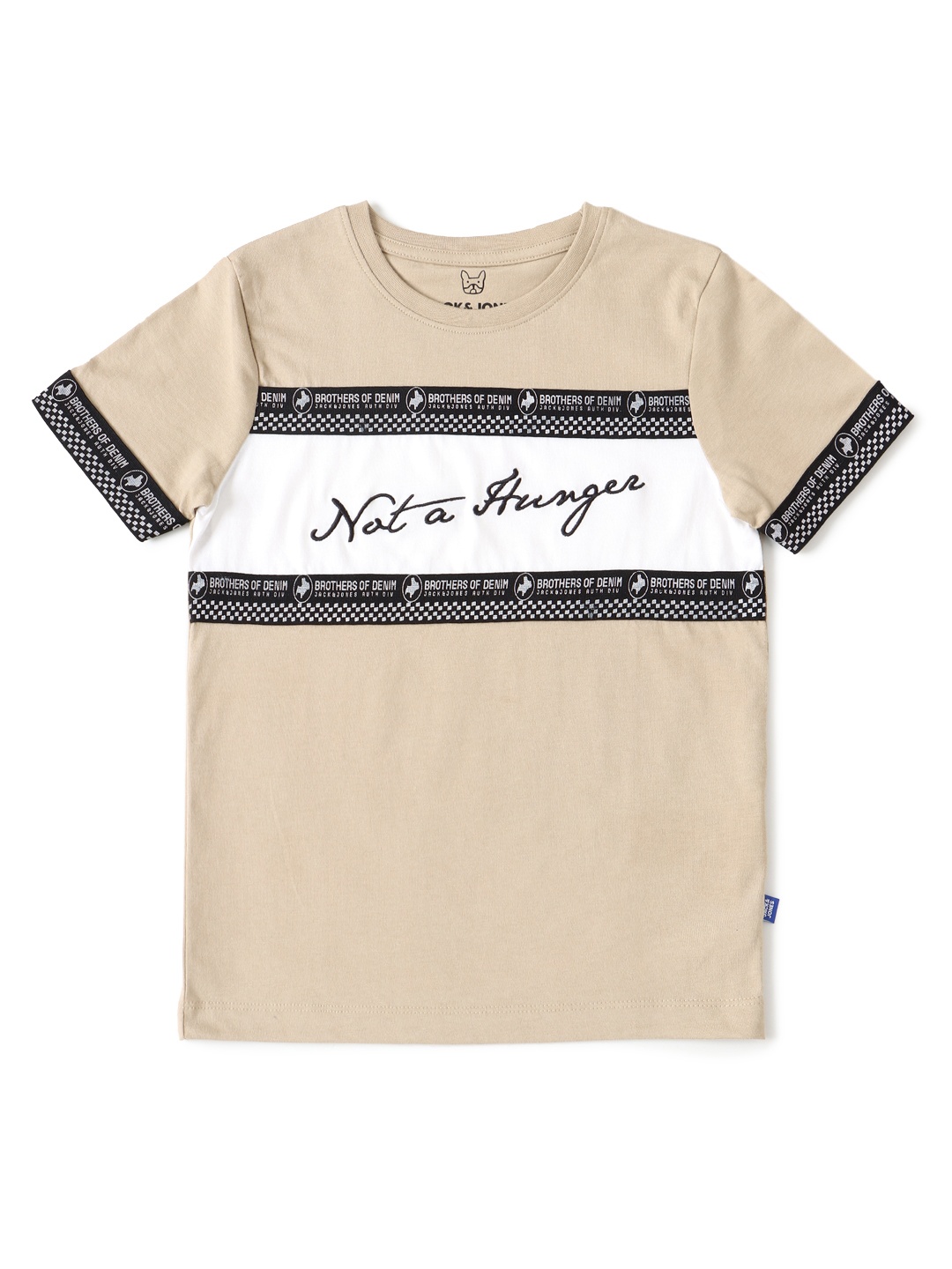 Jack & Jones Boys Beige & White Typography Printed JJJR CRACK Cotton Slim Fit T-shirt
Jack & Jones Boys Beige & White Typography Printed JJJR CRACK Cotton Slim Fit T-shirt