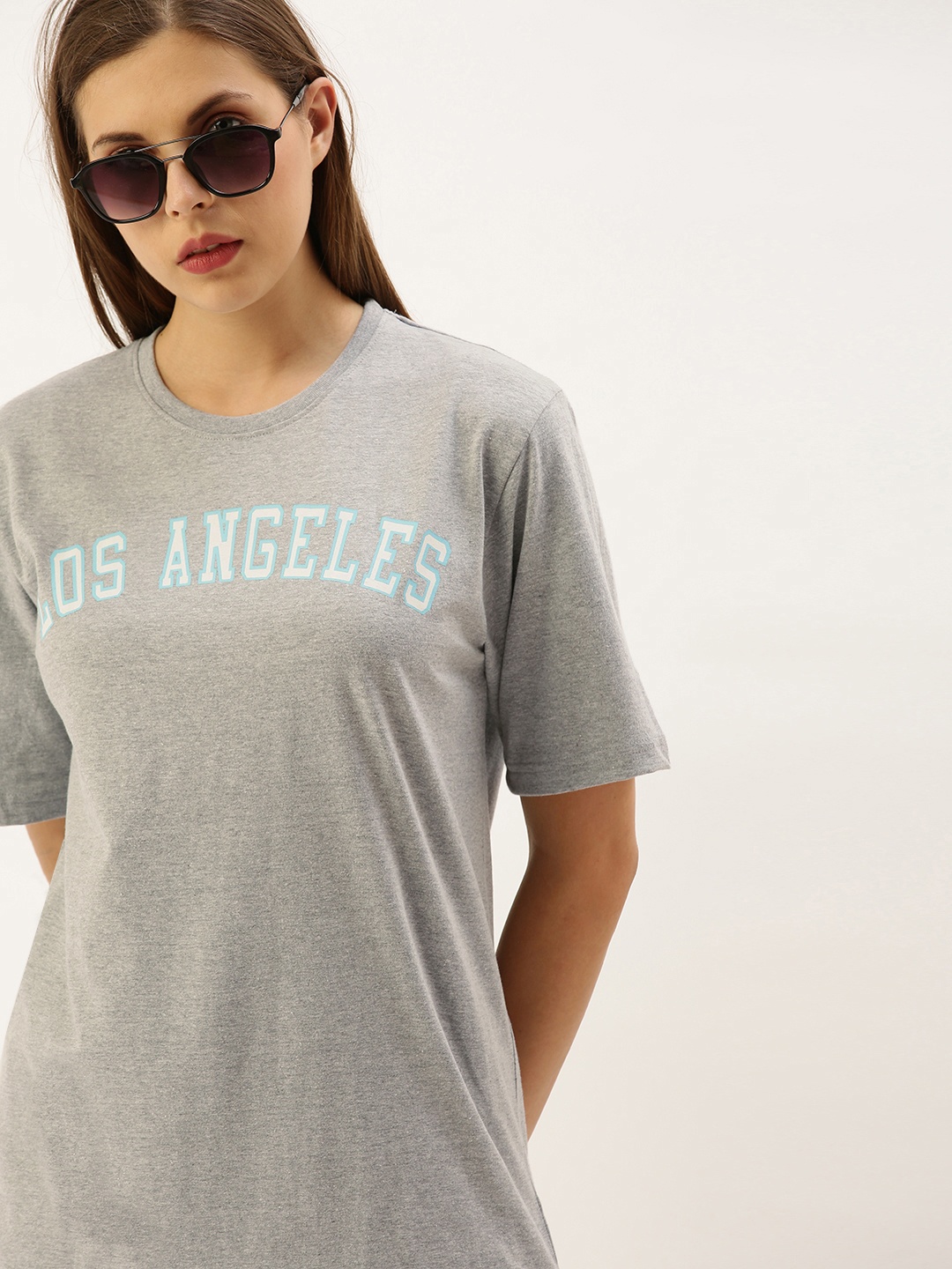 DILLINGER Women Grey Melange Printed Round Neck Longline Oversized Pure Cotton T-shirt
DILLINGER Women Grey Melange Printed Round Neck Longline Oversized Pure Cotton T-shirt