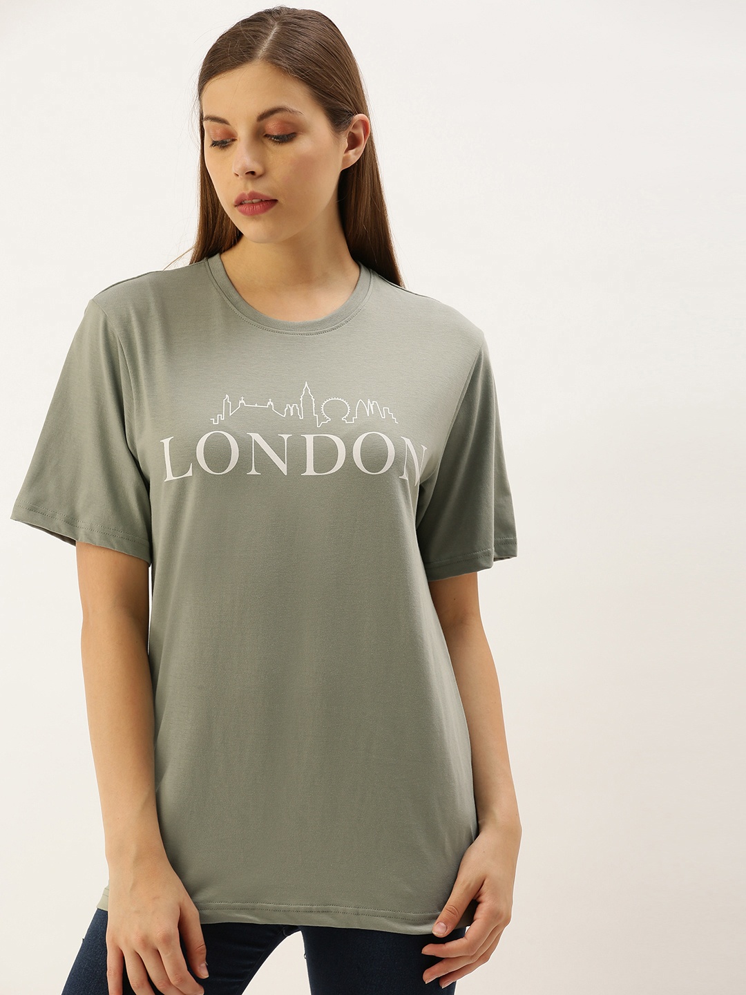 DILLINGER Women Grey Printed Round Neck Longline Oversized Pure Cotton T-shirt
DILLINGER Women Grey Printed Round Neck Longline Oversized Pure Cotton T-shirt