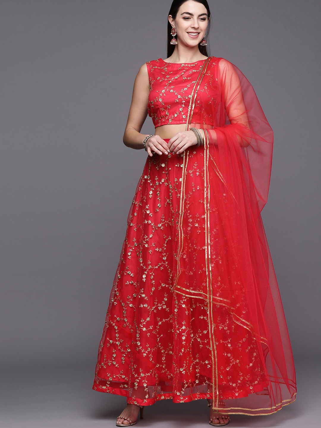 Inddus Pink & Golden Embroidered Semi-Stitched Lehenga & Unstitched Blouse with Dupatta
Inddus Pink & Golden Embroidered Semi-Stitched Lehenga & Unstitched Blouse with Dupatta