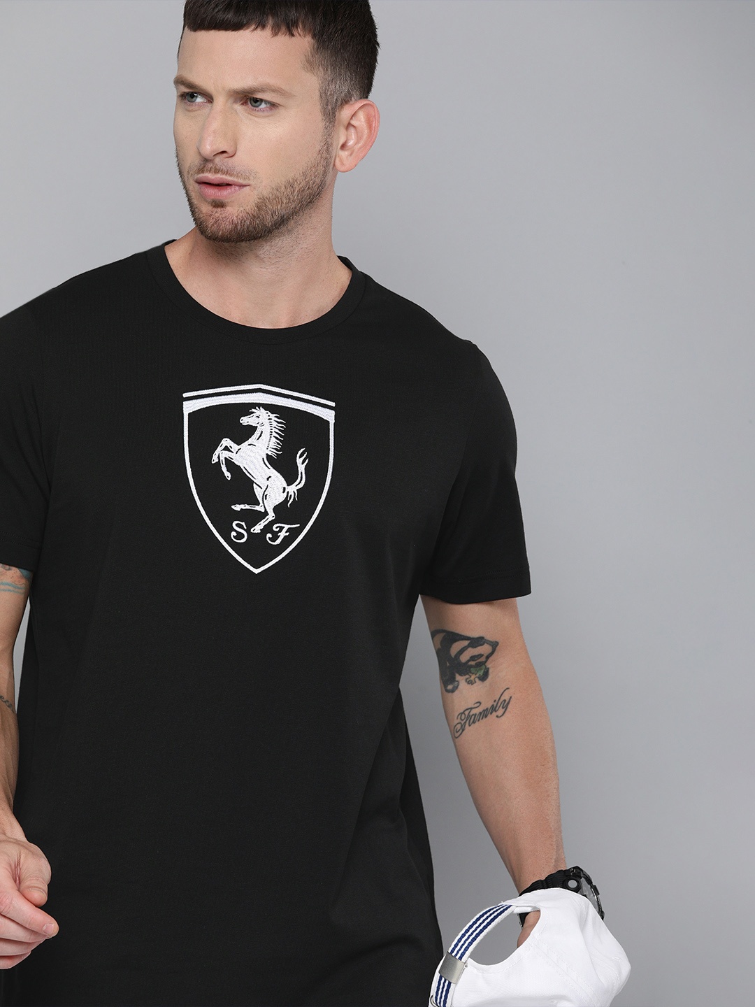 PUMA Motorsport Men Black Self Design Ferrari Race Big Shield Round Neck Pure Cotton Motorsports T-shirt
PUMA Motorsport Men Black Self Design Ferrari Race Big Shield Round Neck Pure Cotton Motorsports T-shirt