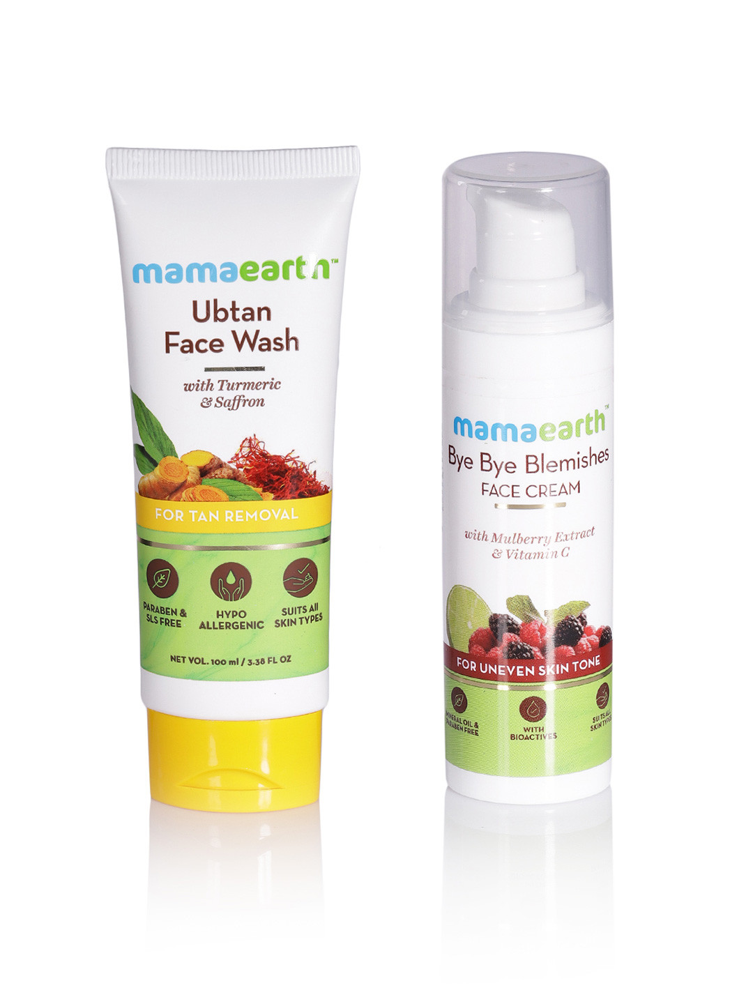 Mamaearth Unisex Set of Sustainable Bye Bye Blemishes Face Cream & Tan Removal Face Wash, White
Mamaearth Unisex Set of Sustainable Bye Bye Blemishes Face Cream & Tan Removal Face Wash, White