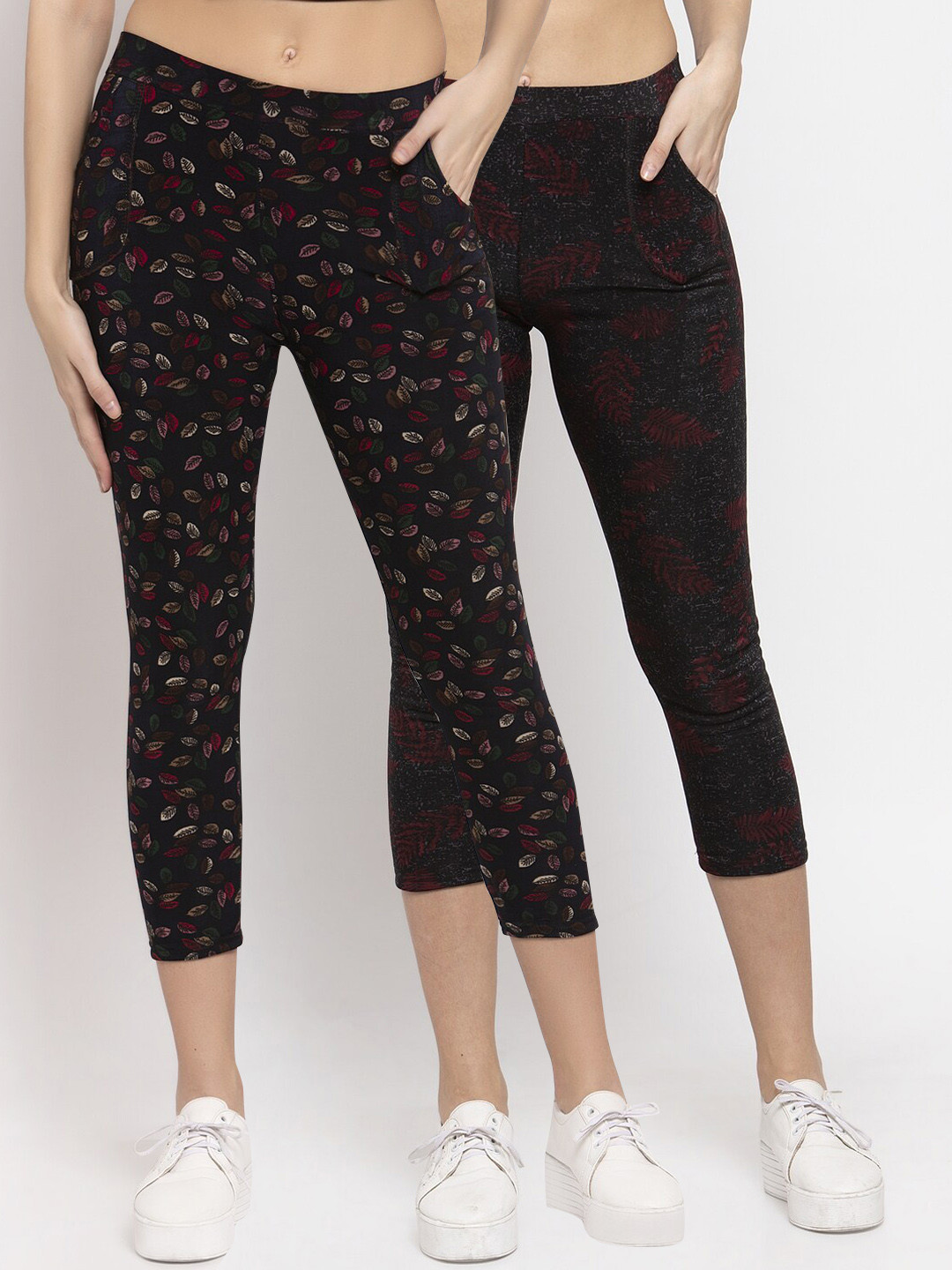 KLOTTHE Women Multicolored Set of 2 Printed Cropped Skinny Fit Woolen Jeggings, Multi
KLOTTHE Women Multicolored Set of 2 Printed Cropped Skinny Fit Woolen Jeggings, Multi