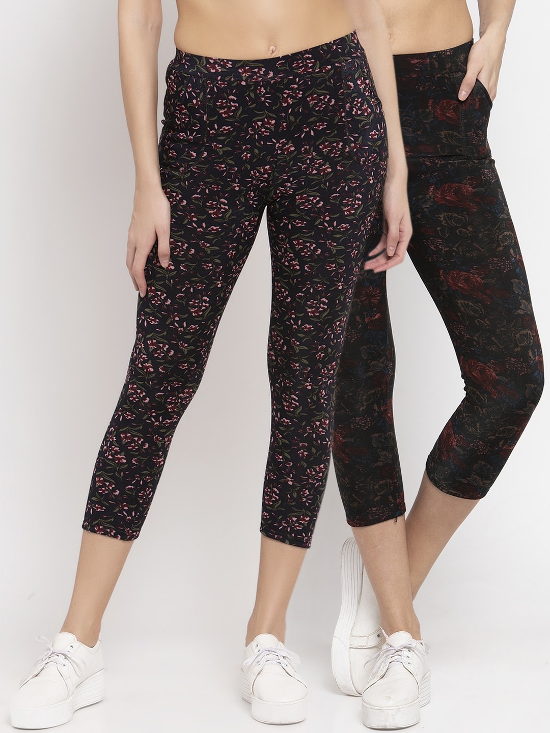 KLOTTHE Women Multicolored Set of 2 Printed Cropped Skinny Fit Woolen Jeggings, Multi
KLOTTHE Women Multicolored Set of 2 Printed Cropped Skinny Fit Woolen Jeggings, Multi