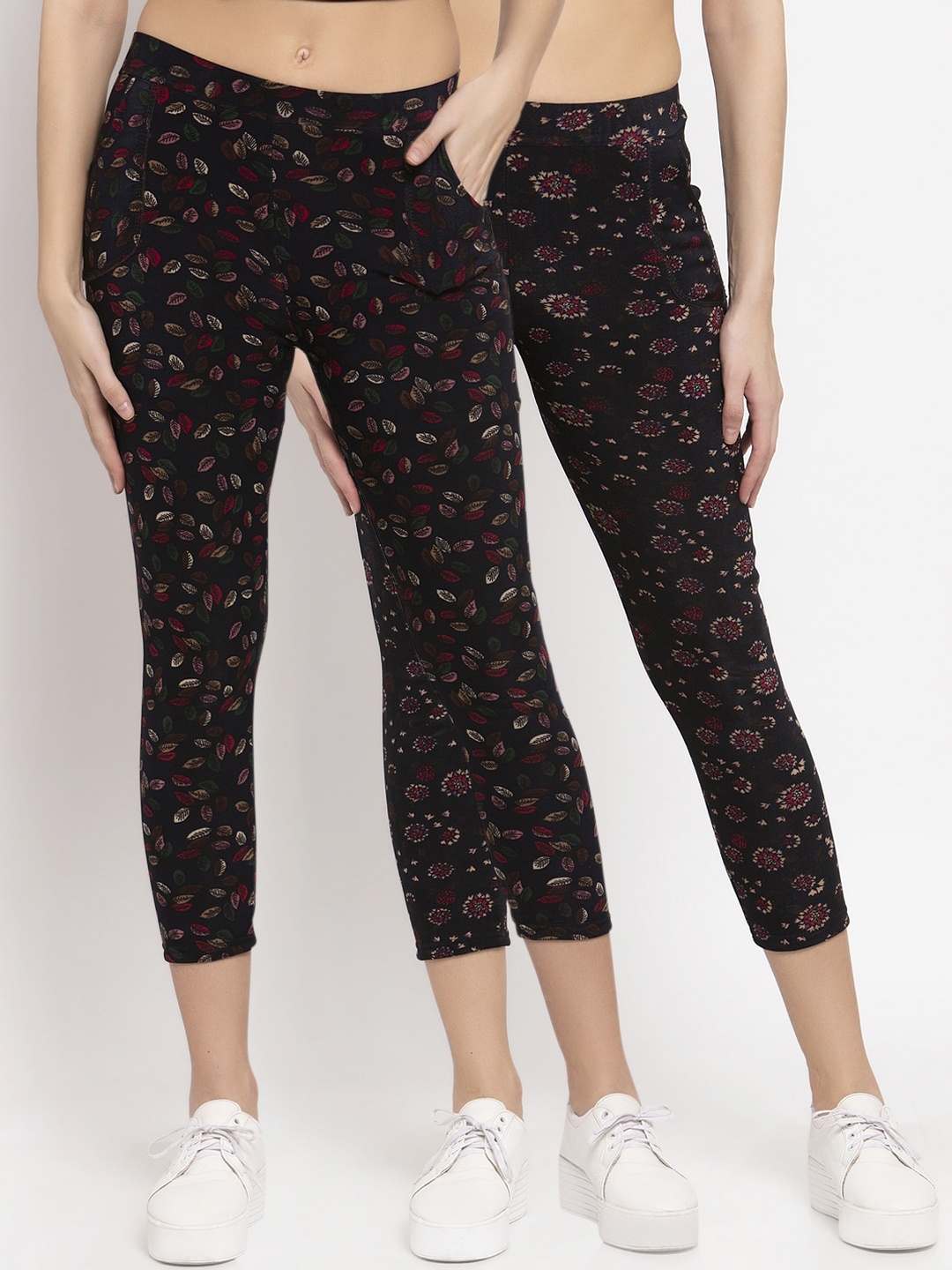 KLOTTHE Women Multicolored Set of 2 Printed Cropped Skinny Fit Woolen Jeggings, Multi
KLOTTHE Women Multicolored Set of 2 Printed Cropped Skinny Fit Woolen Jeggings, Multi
