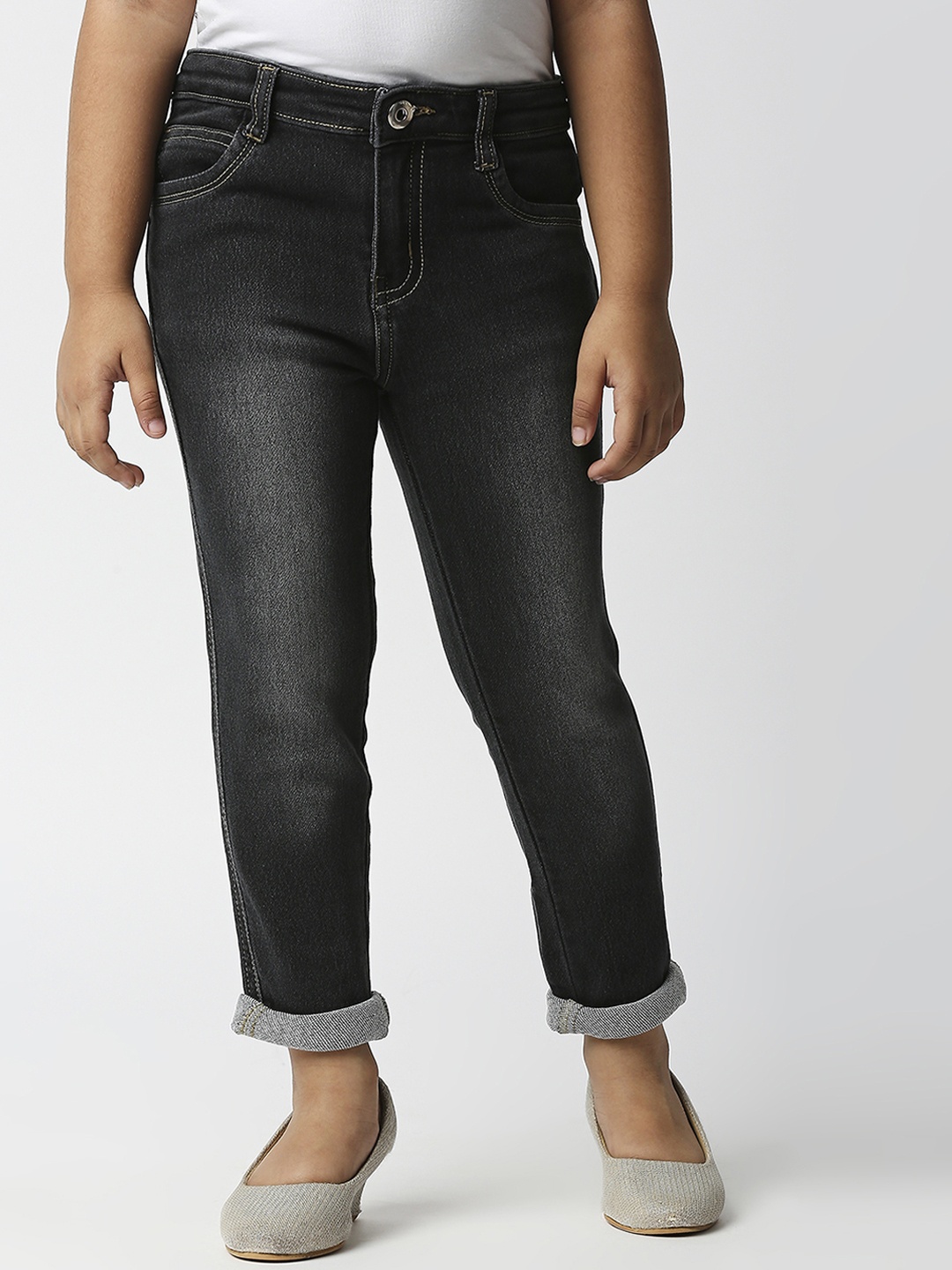 High Star Girls Black Slim Fit Jeans