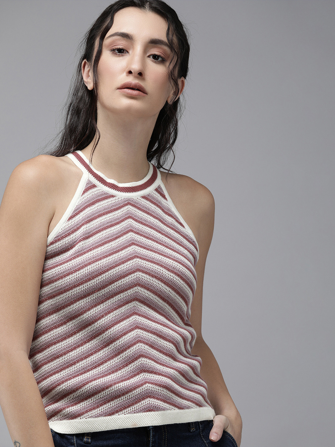 The Roadster Lifestyle Co Women White & Brown Striped Pure Cotton Regular Top
The Roadster Lifestyle Co Women White & Brown Striped Pure Cotton Regular Top