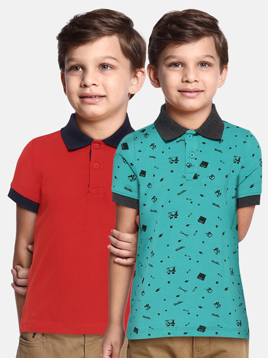 Cherokee Boys Pack Of 2 Polo Collar T-shirts, Red