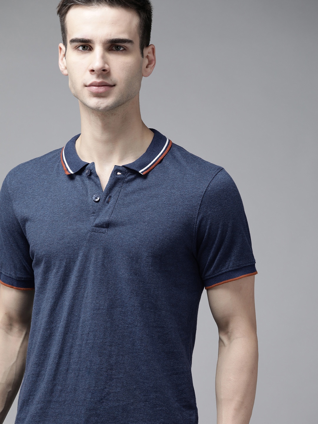 The Roadster Lifestyle Co Men Navy Blue Solid Pure Cotton Polo Collar Pure Cotton T-shirt
The Roadster Lifestyle Co Men Navy Blue Solid Pure Cotton Polo Collar Pure Cotton T-shirt