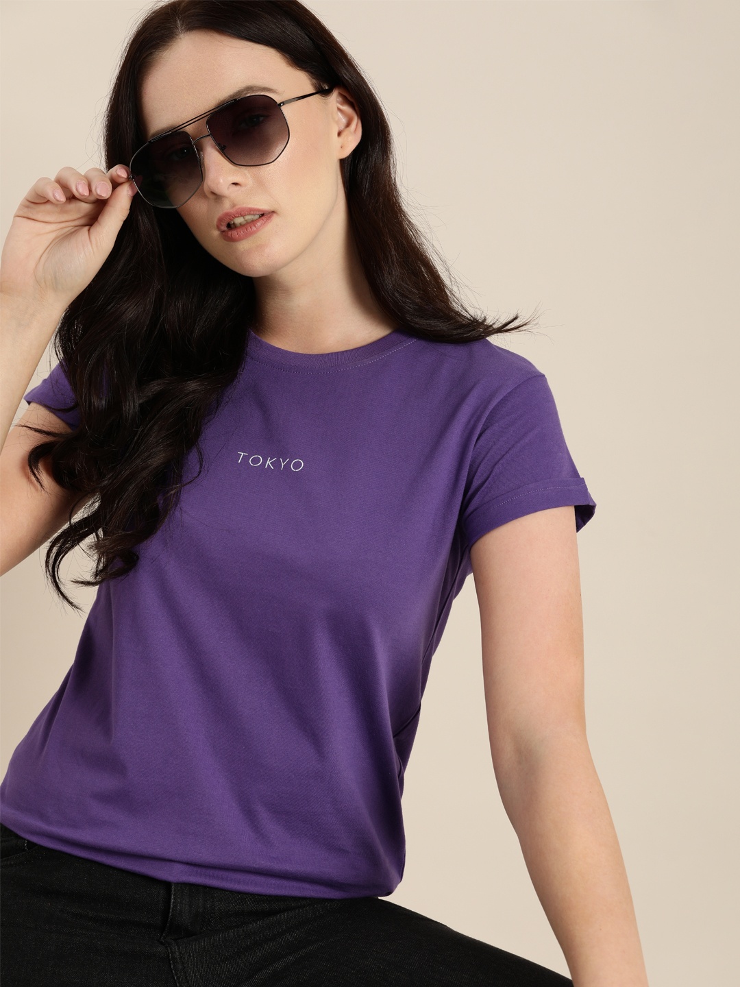 DILLINGER Women Purple Solid Pure Cotton Regular Fit Pure Cotton T-shirt with Printed Detail
DILLINGER Women Purple Solid Pure Cotton Regular Fit Pure Cotton T-shirt with Printed Detail