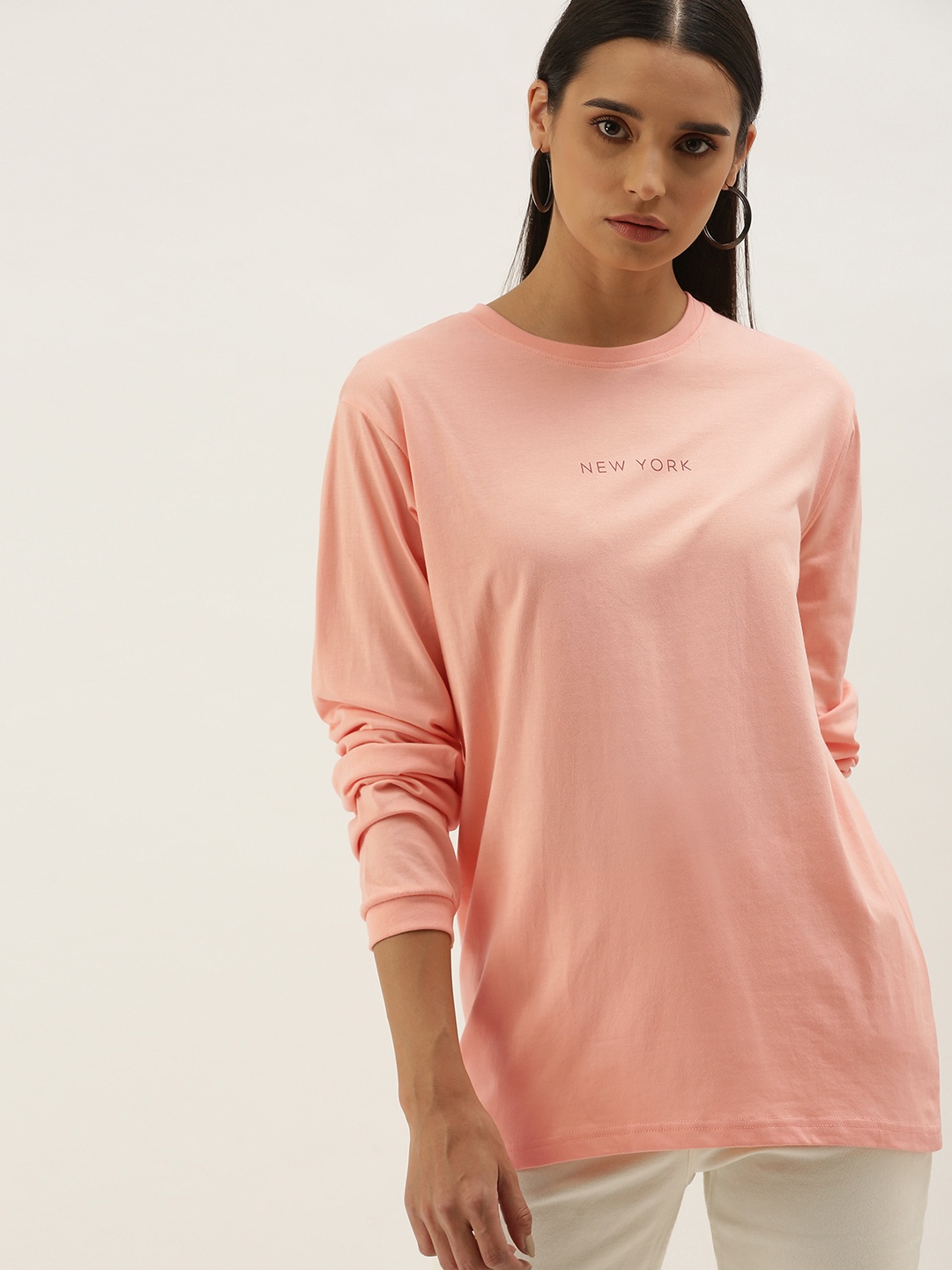DILLINGER Women Pink Typographic Printed Round Neck Oversized Pure Cotton T-shirt
DILLINGER Women Pink Typographic Printed Round Neck Oversized Pure Cotton T-shirt