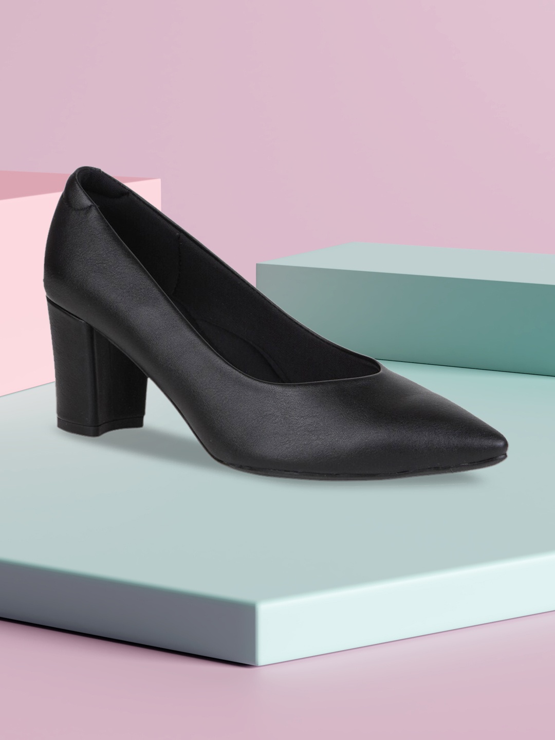 Rocia Women Black Solid Pumps