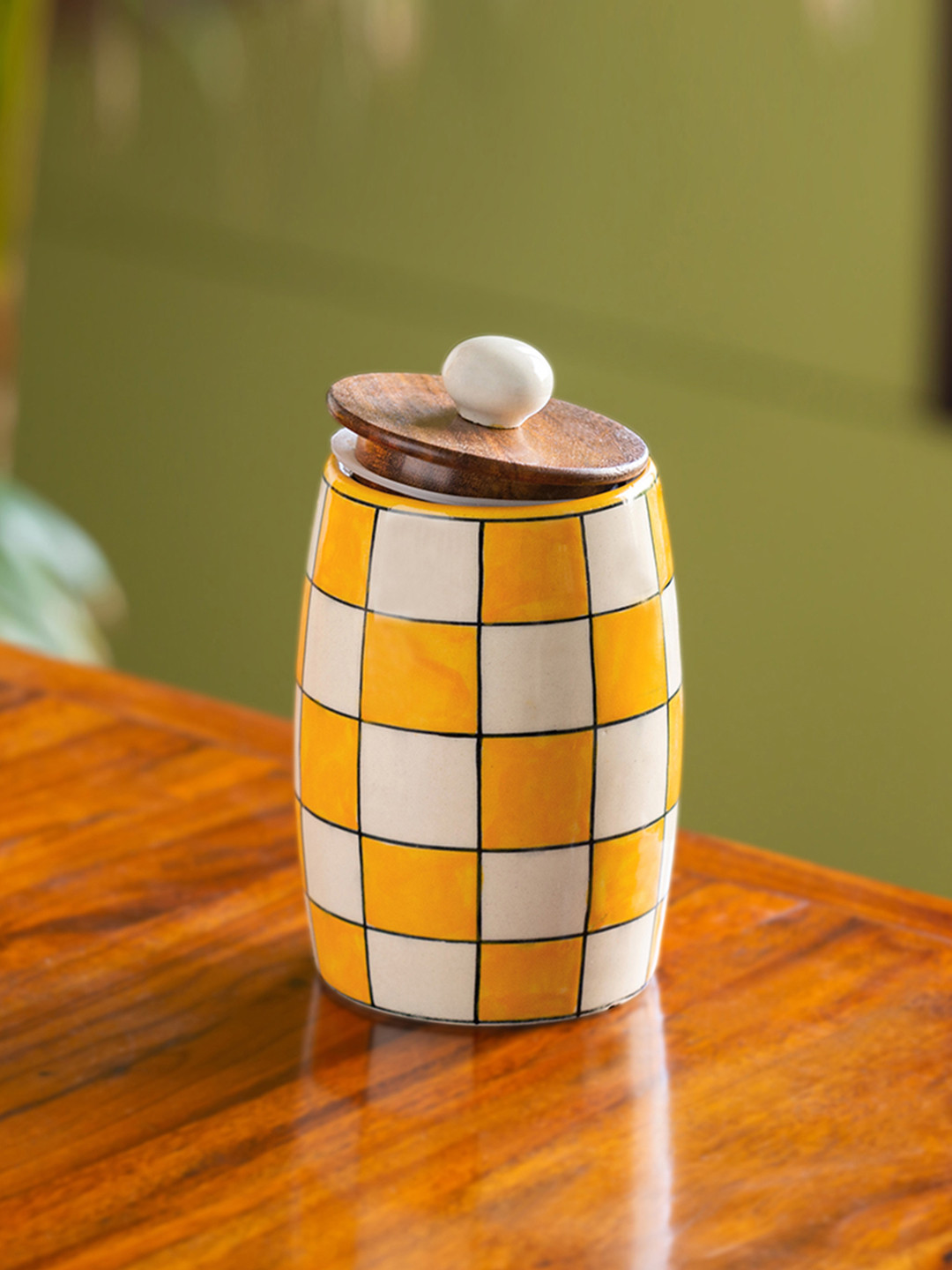 ExclusiveLane Hand-painted Multi Purpose Ceramic Storage Jars & Container-600 ml, Yellow
ExclusiveLane Hand-painted Multi Purpose Ceramic Storage Jars & Container-600 ml, Yellow
