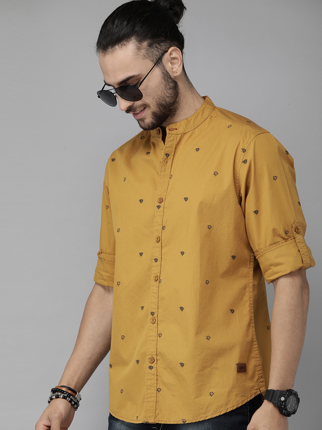 The Roadster Lifestyle Co Men Mustard Yellow Printed Pure Cotton Regular Fit Casual Shirt
The Roadster Lifestyle Co Men Mustard Yellow Printed Pure Cotton Regular Fit Casual Shirt