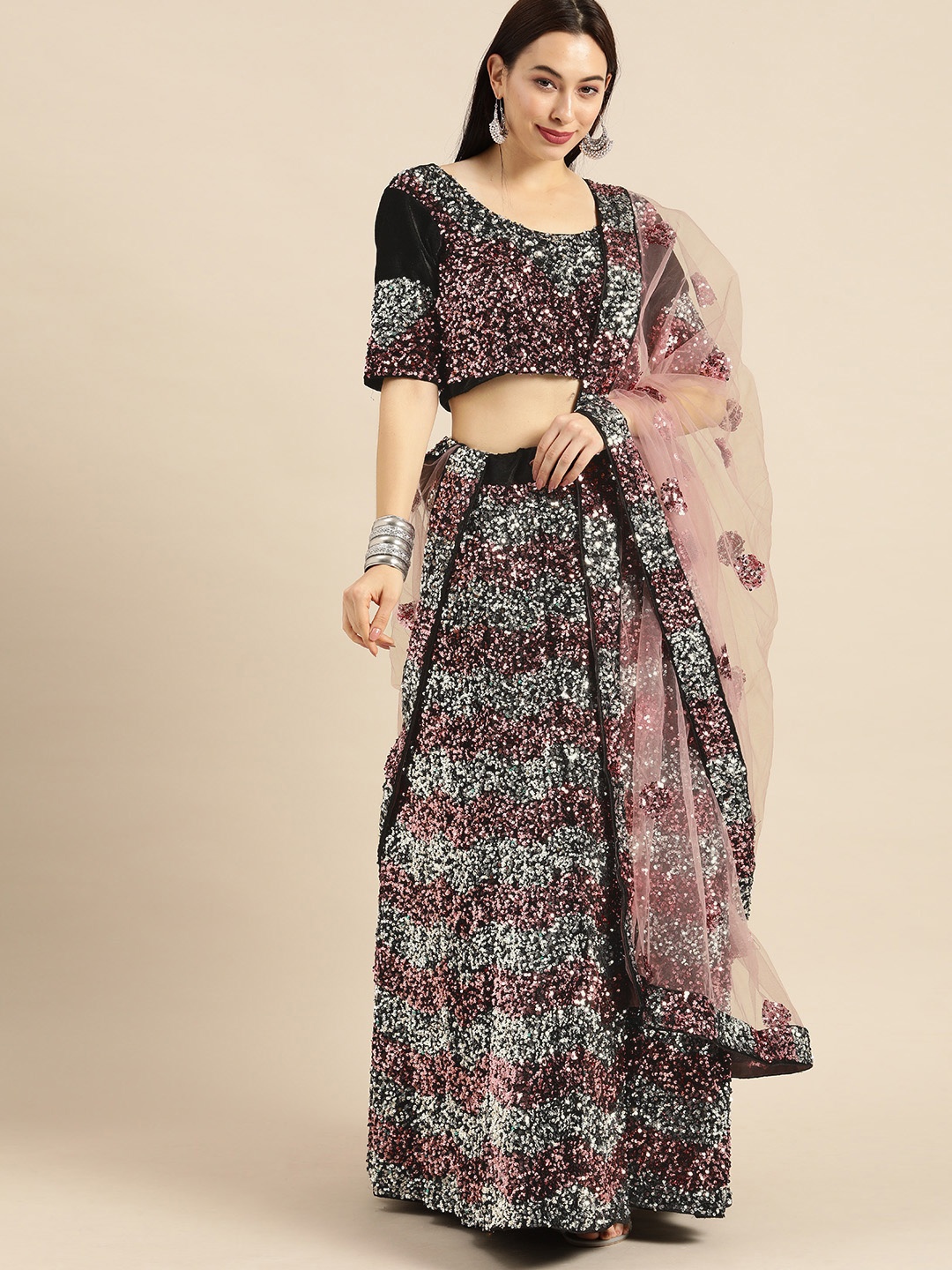 Shaily Silver & Black Embellished Semi-Stitched Lehenga & Unstitched Blouse with Dupatta
Shaily Silver & Black Embellished Semi-Stitched Lehenga & Unstitched Blouse with Dupatta