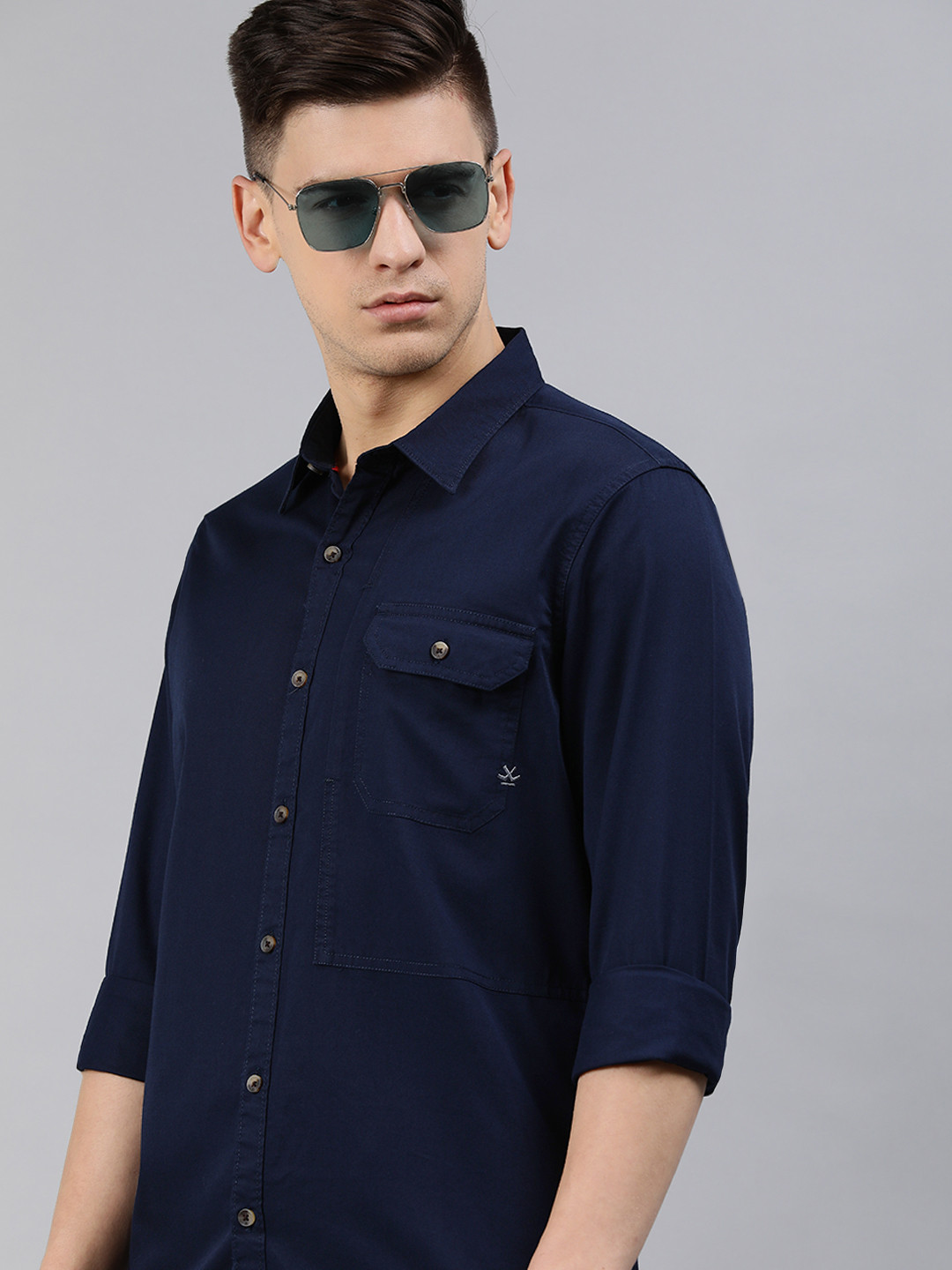 WROGN Men Navy Blue Slim Fit Casual Shirt
WROGN Men Navy Blue Slim Fit Casual Shirt