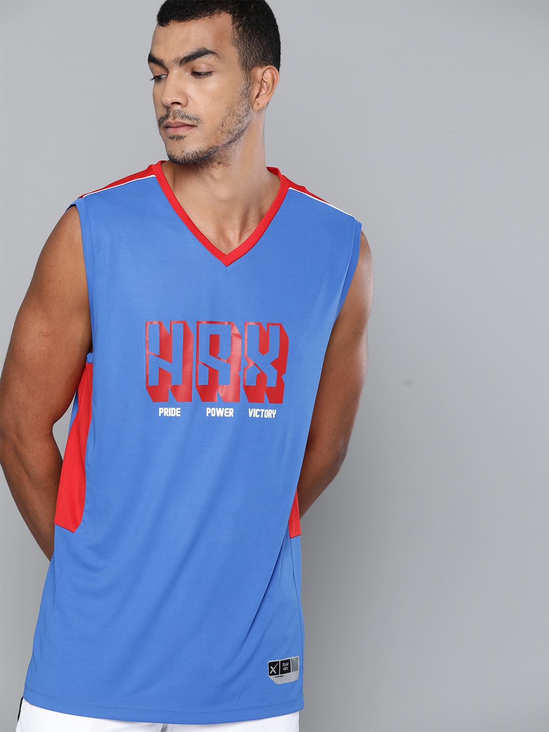HRX by Hrithik Roshan Men Blue & Red Printed Anti-Static Rapid-Dry Basketball T-shirt
HRX by Hrithik Roshan Men Blue & Red Printed Anti-Static Rapid-Dry Basketball T-shirt