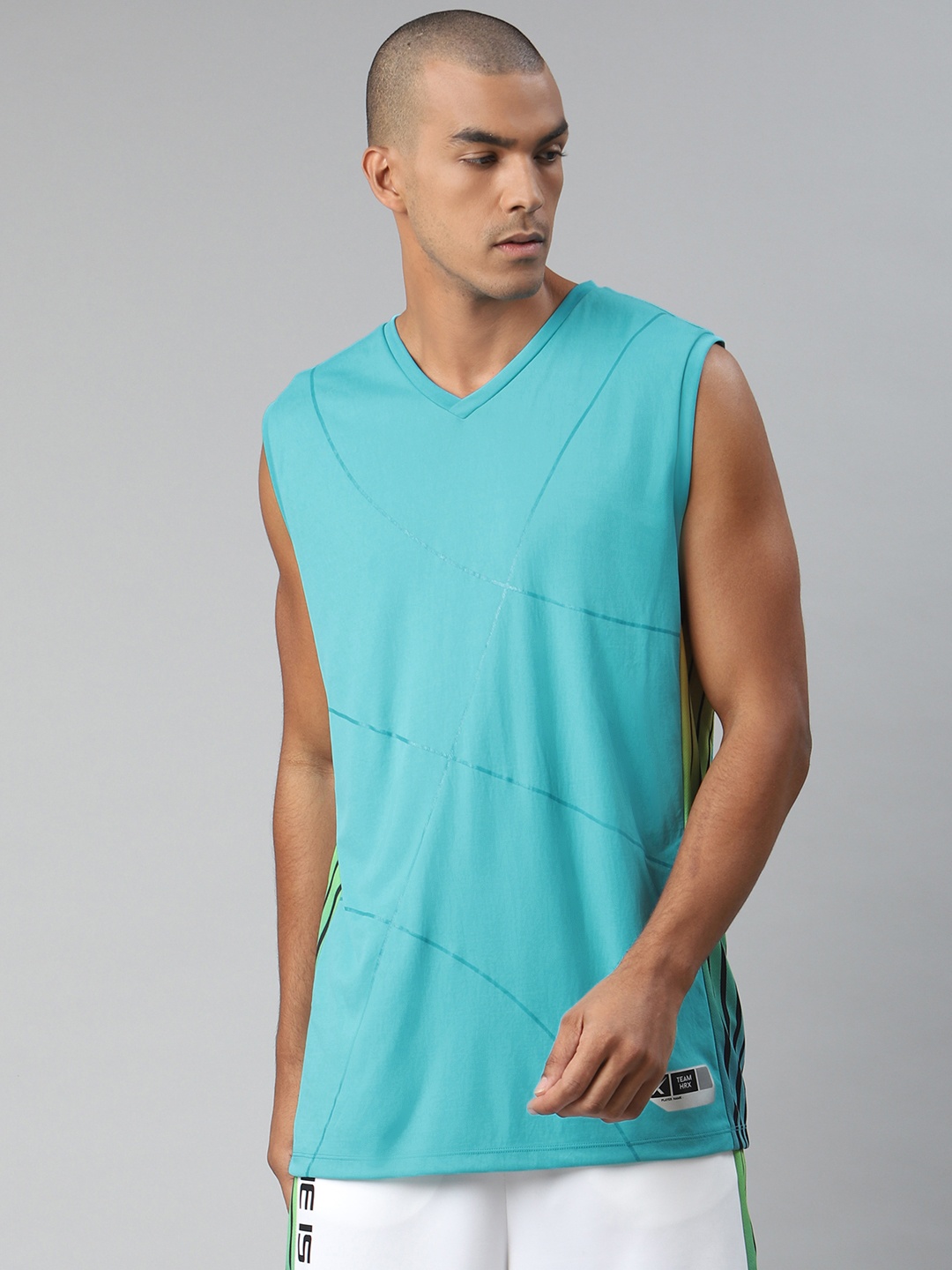 HRX By Hrithik Roshan Men Peacock Blue Printed Anti-Static Rapid-Dry Basketball T-shirt
HRX By Hrithik Roshan Men Peacock Blue Printed Anti-Static Rapid-Dry Basketball T-shirt