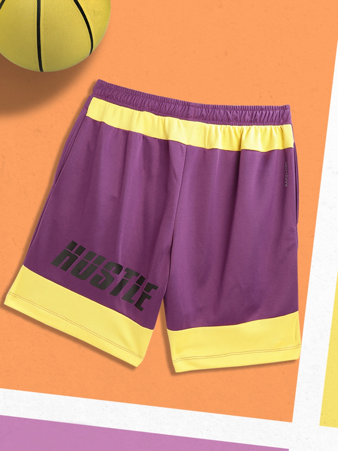 HRX By Hrithik Roshan U-17 Boys Purple & Golden Anti-Static Rapid-Dry Basketball Shorts
HRX By Hrithik Roshan U-17 Boys Purple & Golden Anti-Static Rapid-Dry Basketball Shorts