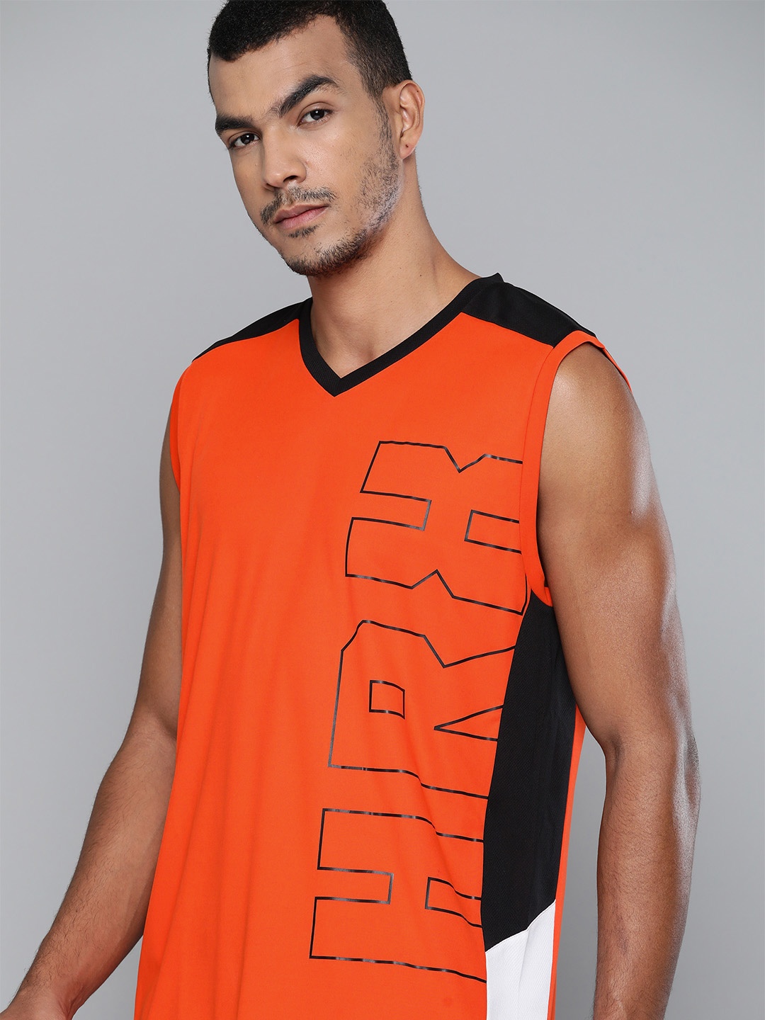 HRX by Hrithik Roshan Men Orange & Black Printed Anti-Static Rapid-Dry Basketball T-shirt
HRX by Hrithik Roshan Men Orange & Black Printed Anti-Static Rapid-Dry Basketball T-shirt