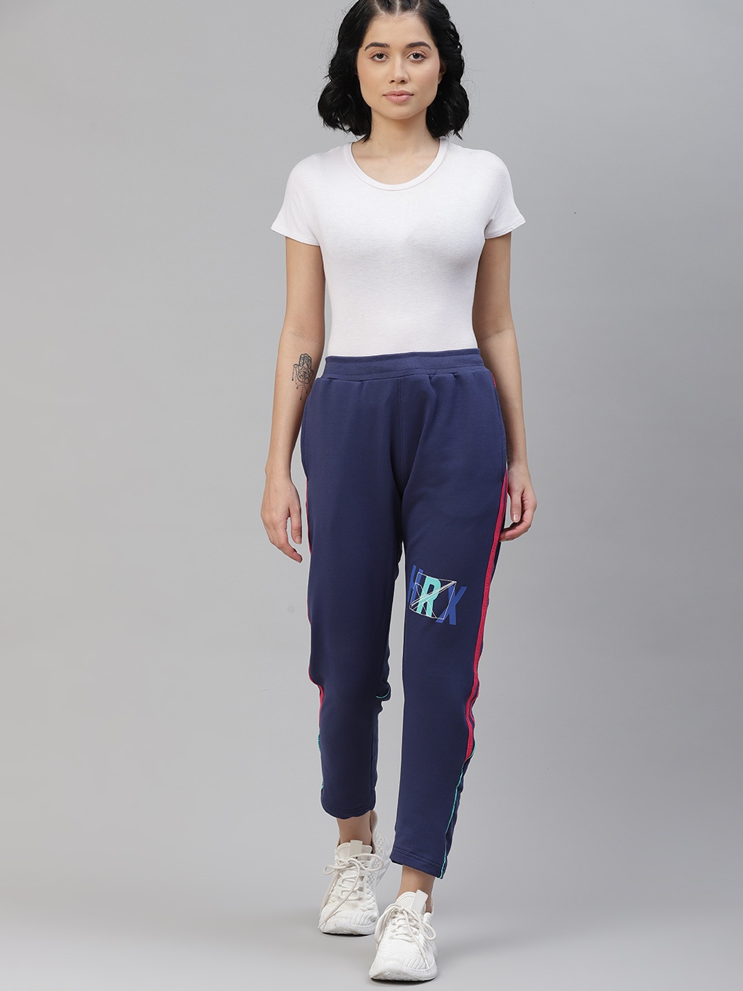 HRX By Hrithik Roshan Women Medieval Blue Solid Slim Fit Bio-Wash Lifestyle Track Pants, Navy blue
HRX By Hrithik Roshan Women Medieval Blue Solid Slim Fit Bio-Wash Lifestyle Track Pants, Navy blue