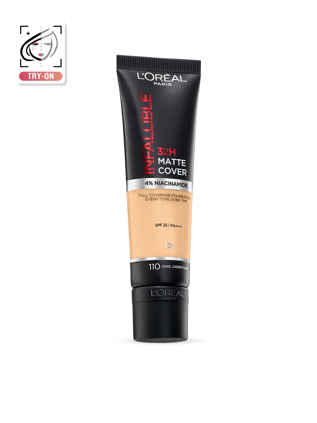 LOreal Paris Infallible 32H Matte Cover Liquid Foundation - 110 Cool Undertone 30 ml, Beige
LOreal Paris Infallible 32H Matte Cover Liquid Foundation - 110 Cool Undertone 30 ml, Beige