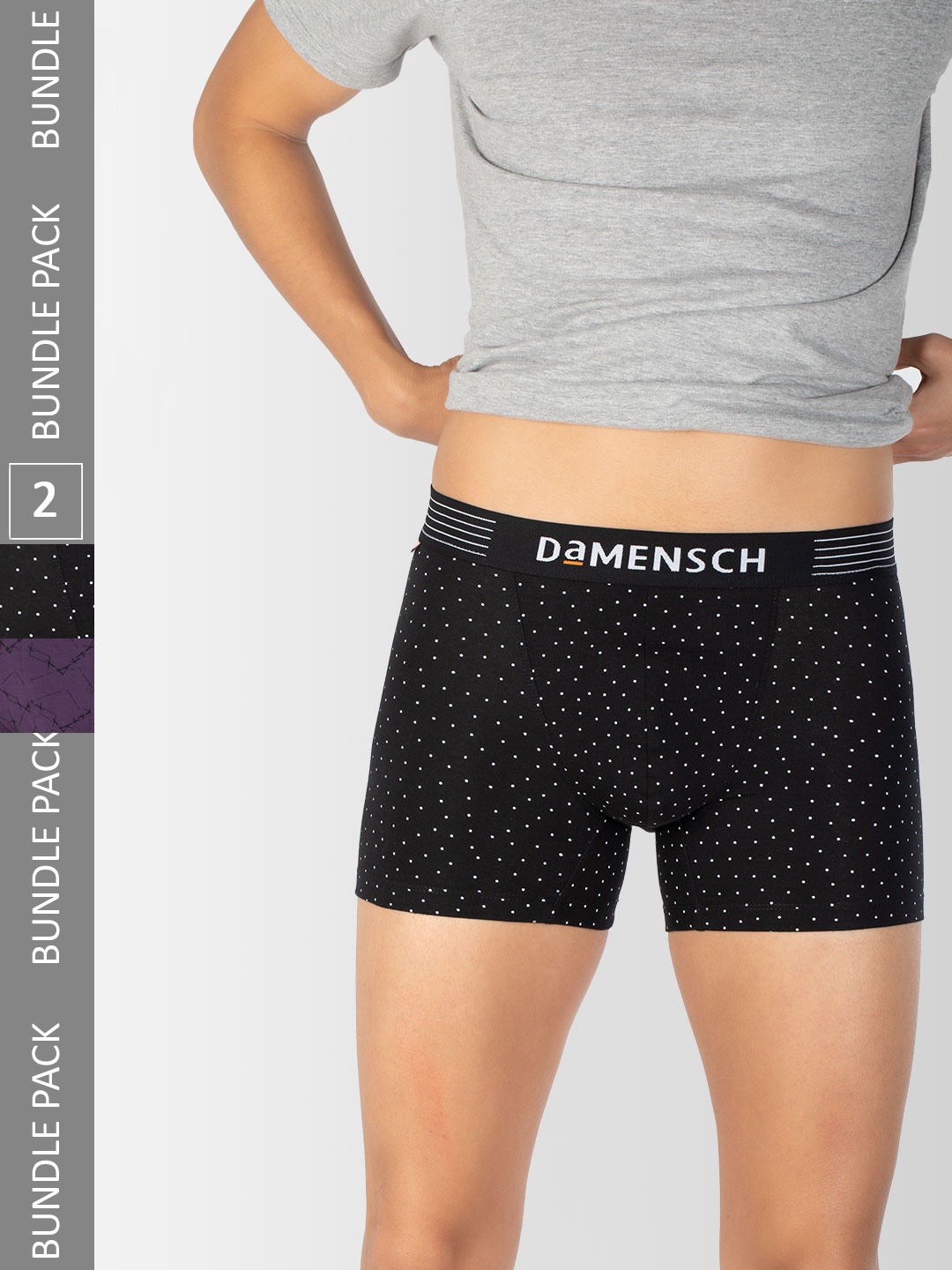 DAMENSCH Men Pack Of 2 Printed Deodorizing Anti Bacterial Trunks DAM-CTP-T-SPB-PNP, Black
DAMENSCH Men Pack Of 2 Printed Deodorizing Anti Bacterial Trunks DAM-CTP-T-SPB-PNP, Black