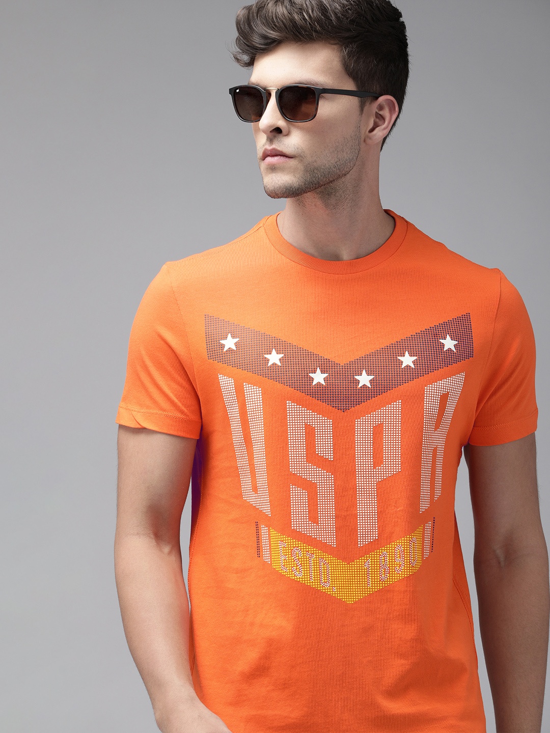 U.S. Polo Assn. Denim Co. Men Orange & White Brand Logo Print Round Neck Cotton T-shirt
U.S. Polo Assn. Denim Co. Men Orange & White Brand Logo Print Round Neck Cotton T-shirt