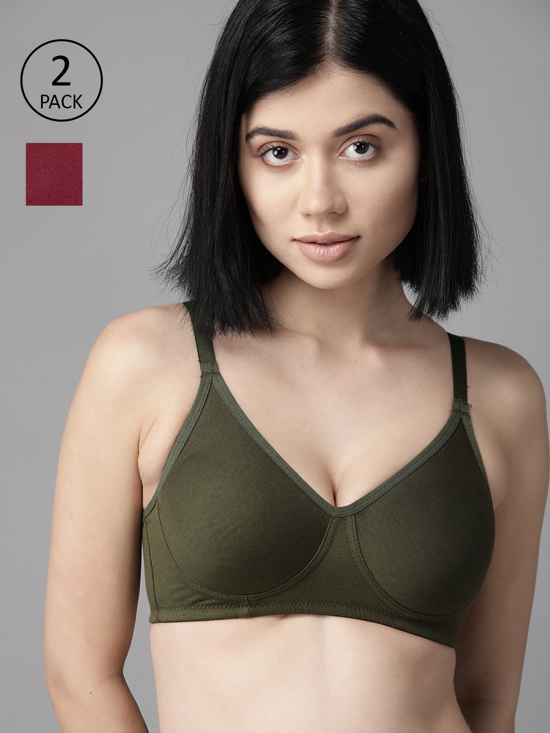 Roadster Women Pack of 2 Solid Non-Wired Non Padded T-shirt Bra RDST-BRA-BCS-01, Maroon
Roadster Women Pack of 2 Solid Non-Wired Non Padded T-shirt Bra RDST-BRA-BCS-01, Maroon